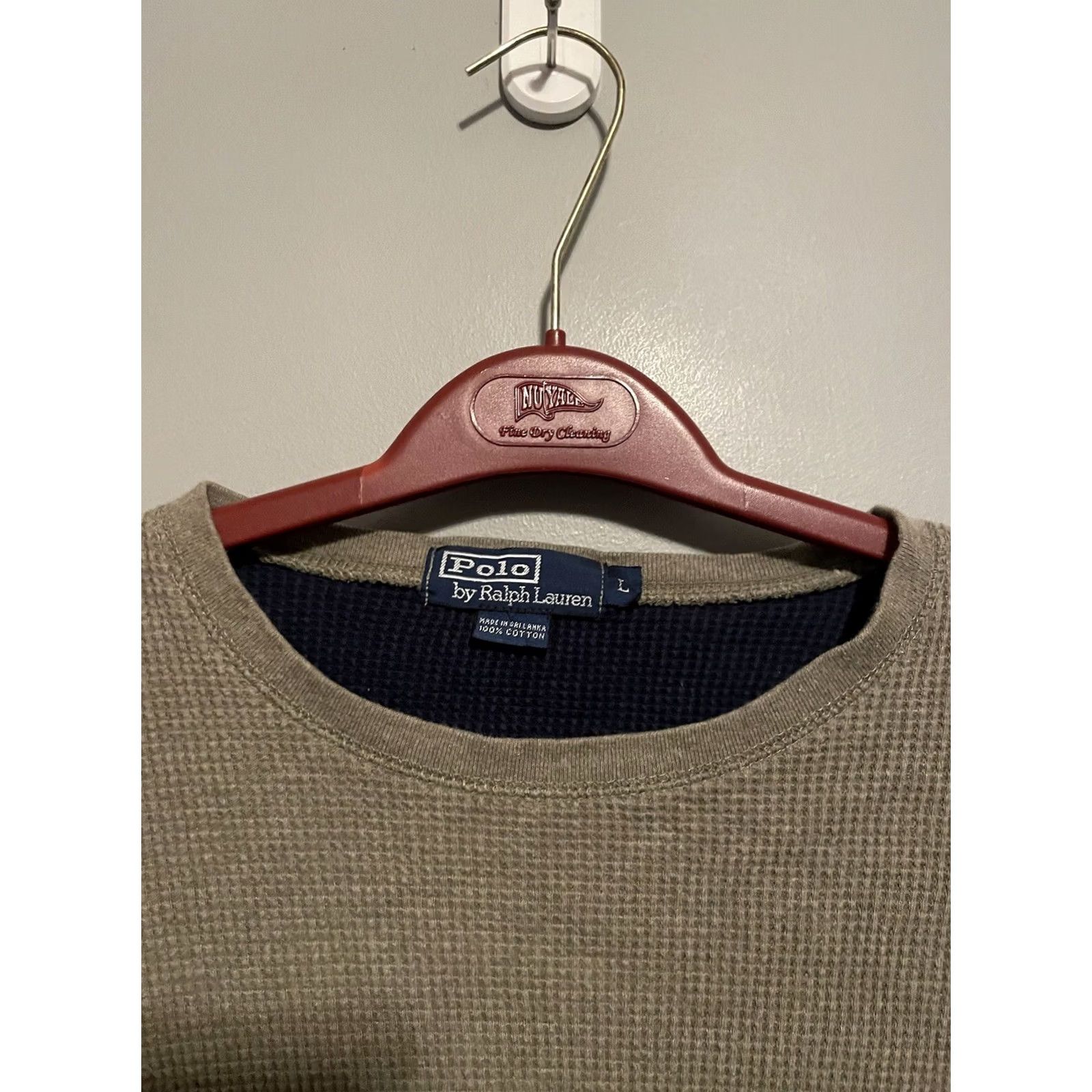 Ralph Lauren Polo Ralph Lauren Shirt Mens Blue Waffle Knit Thermal Long Sleeve Crew Neck Size L Size US L / EU 52-54 / 3 - 3 Thumbnail