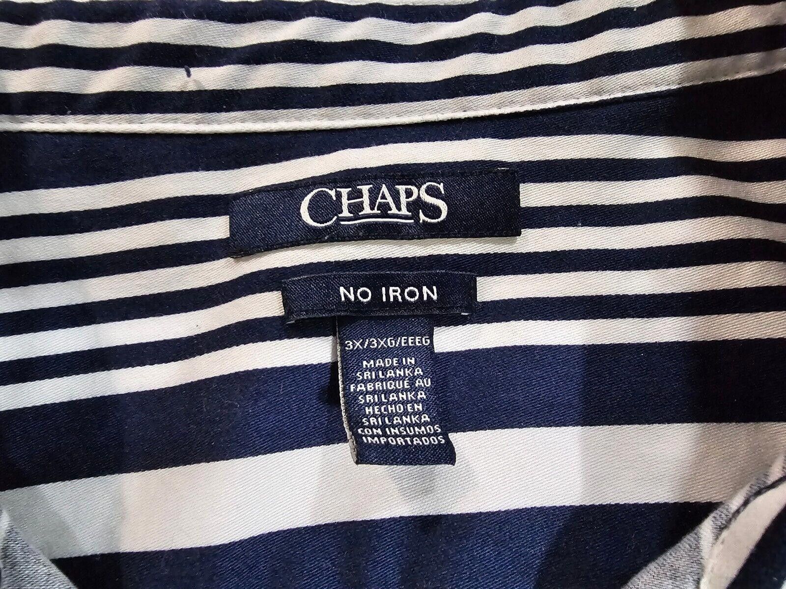 Chaps Chaps Women 3X Blue Striped 3/4 Sleeve No Iron - Fabric Pull Size 3XL / US 20-22 - 2 Thumbnail