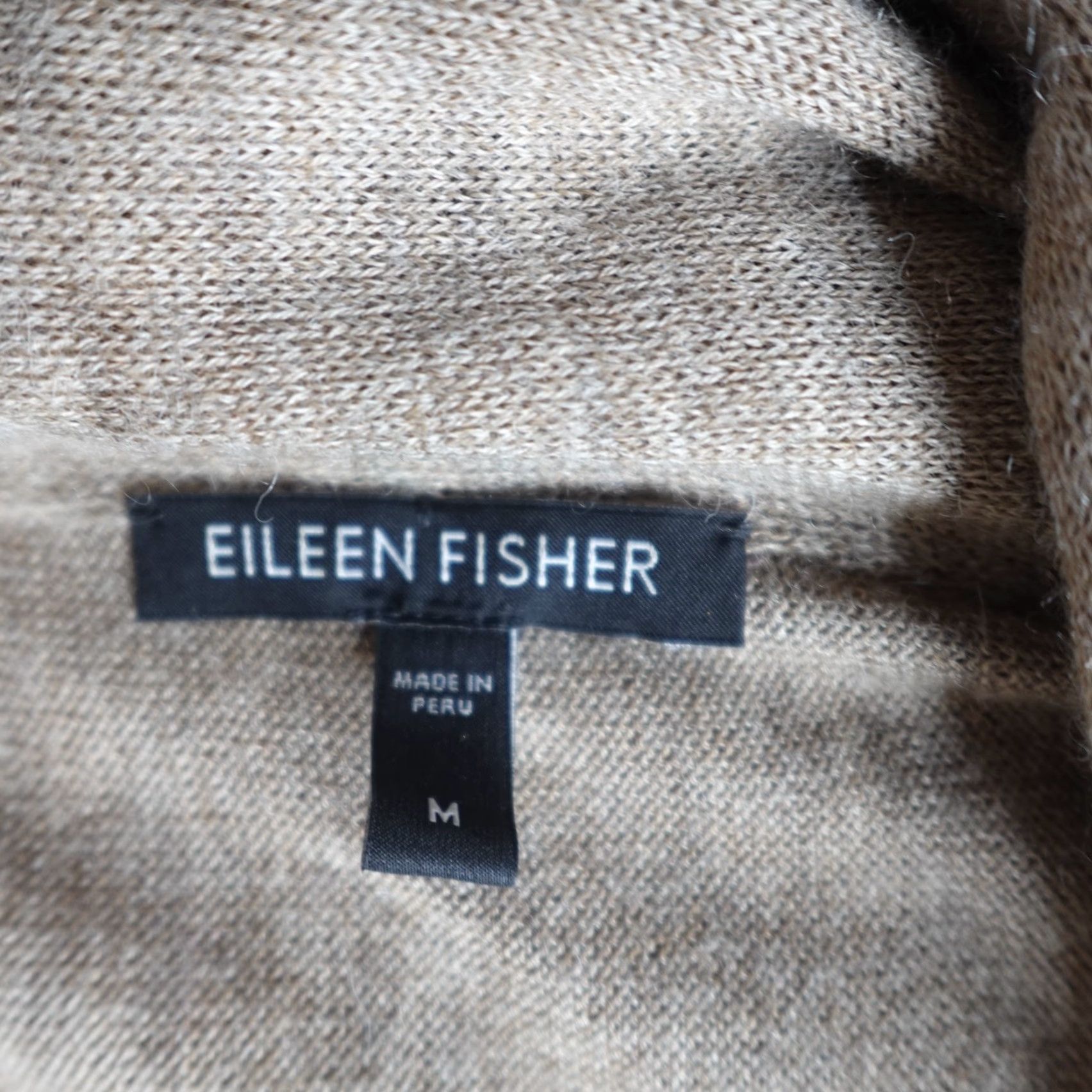 Eileen Fisher Eileen Fisher Womens Sweater Cardigan M Beige Alpaca Open Front Knit Season: Winter, Fall, Spring Womens Size M / US 6-8 / IT 42-44 - 5 Thumbnail
