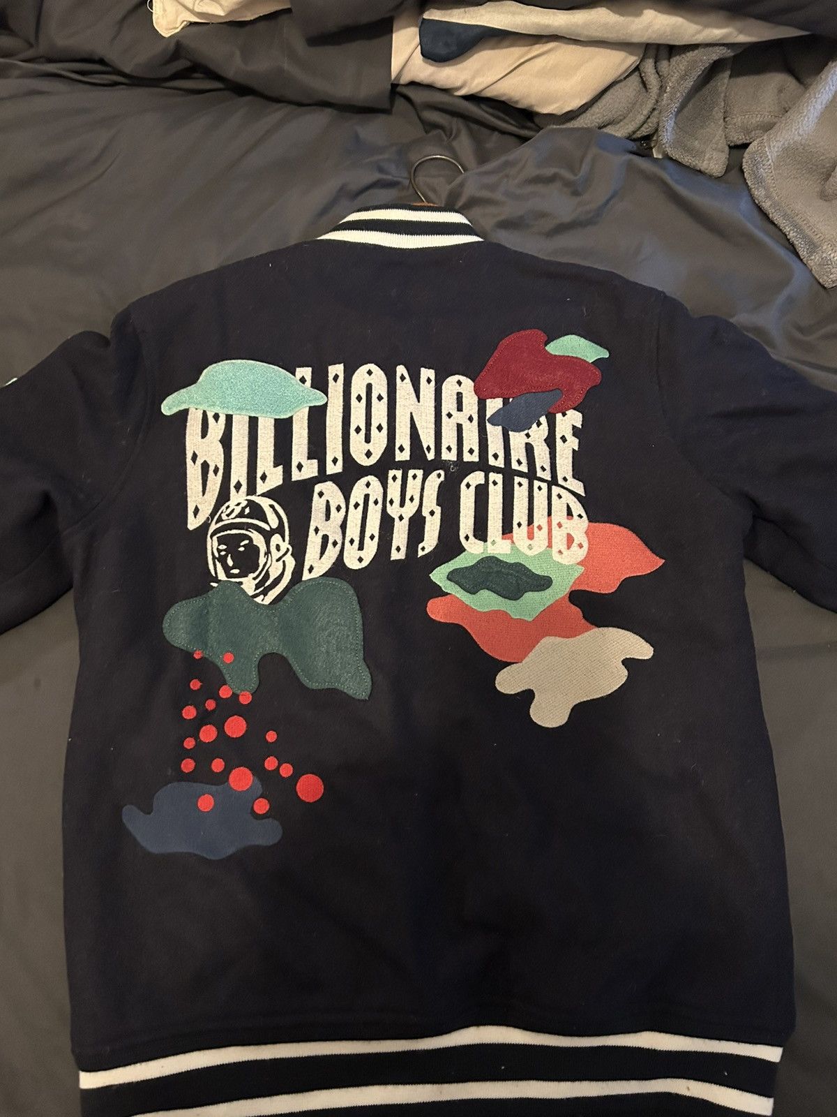 Billionaire Boys Club Billionaire Boys Club Navy Blue Varsity Jacket Size US M / EU 48-50 / 2 - 2 Thumbnail