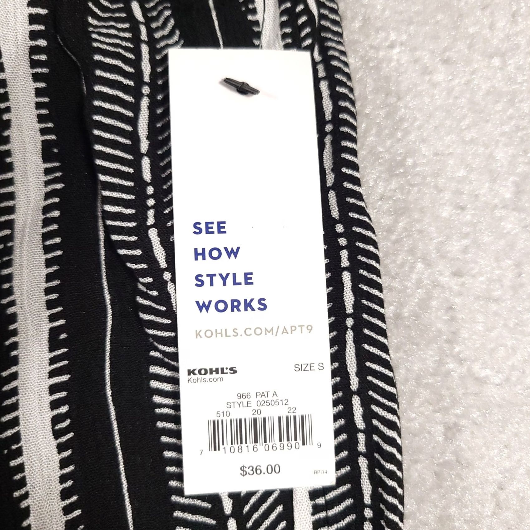 Apt. 9 APT 9 Pants Womens Small Black White Striped Wide-Leg Pull On Rayon Lightweight Wide-Leg Trousers Bohemian Casual Travel Womens Size 28" / US 6 / IT 42 - 5 Thumbnail