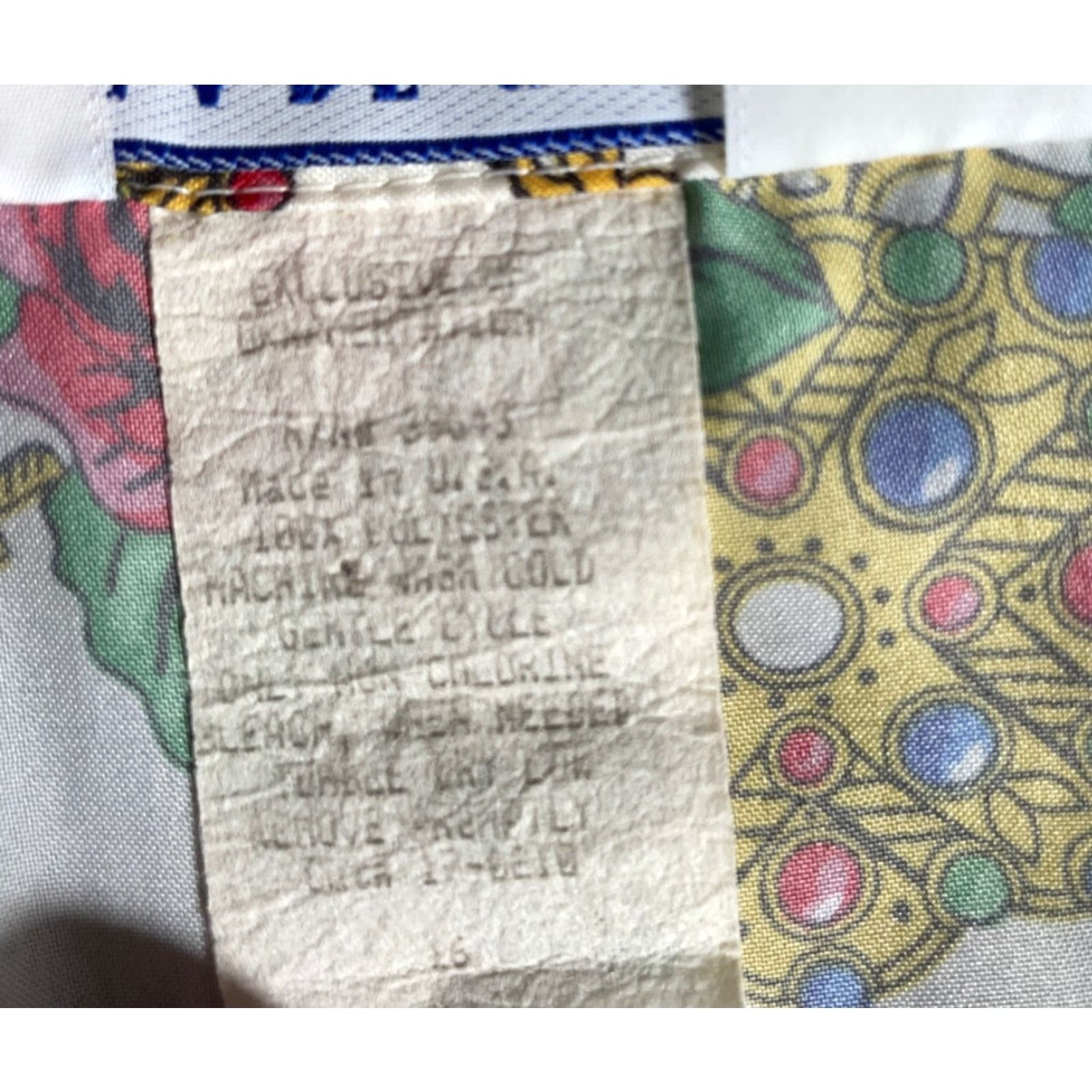Vintage Cape Cod Floral Gold Chains Print Shirt Women's XL White Camp Collar AOP Vintage 90s Bohemian Retro Flower Shirt Womens XL White Cape Cod Size XL / US 12-14 / IT 48-50 - 4 Thumbnail