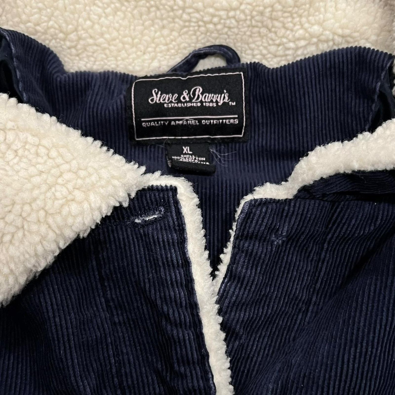 Levi's Steve & Barry’s Blue Corduroy Sherpa Collar Trucker Jacket Size US XL / EU 56 / 4 - 6 Thumbnail