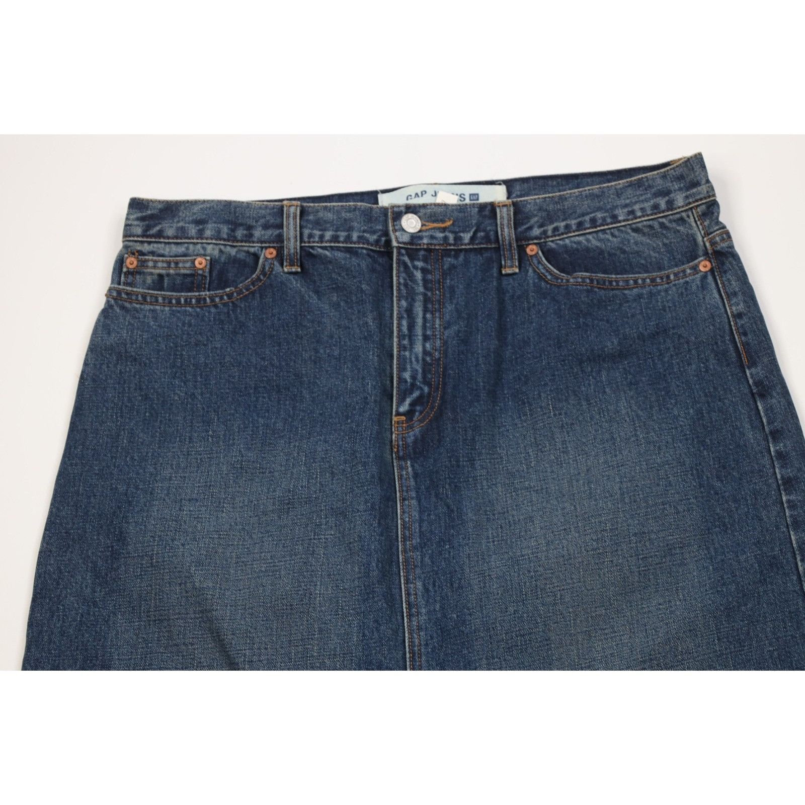 Gap Vintage Y2K 2002 Gap Babydoll Faded Denim Skirt Size 38" / US 16 / IT 52 - 2 Thumbnail