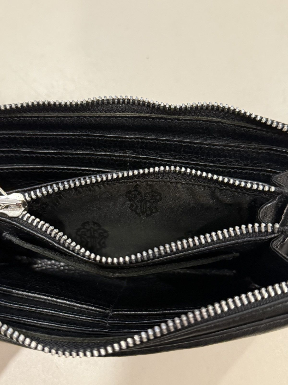 Chrome Hearts Chrome Hearts BS Fleur Wallet Black Leather Silver Scroll Size ONE SIZE - 11 Thumbnail