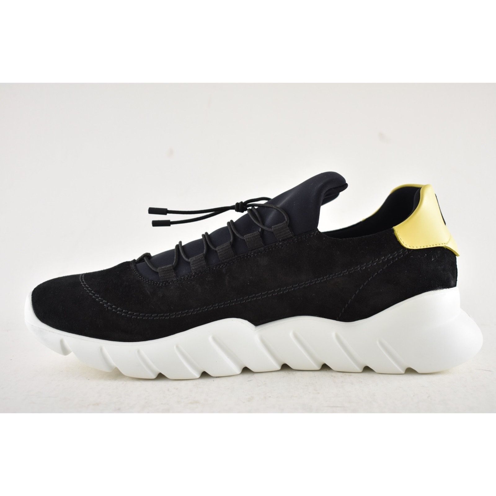 Fendi Fendi Mens Black Yellow Logo Suede Runner Sneaker US 10.5 Size US 10.5 / EU 43-44 - 8 Thumbnail