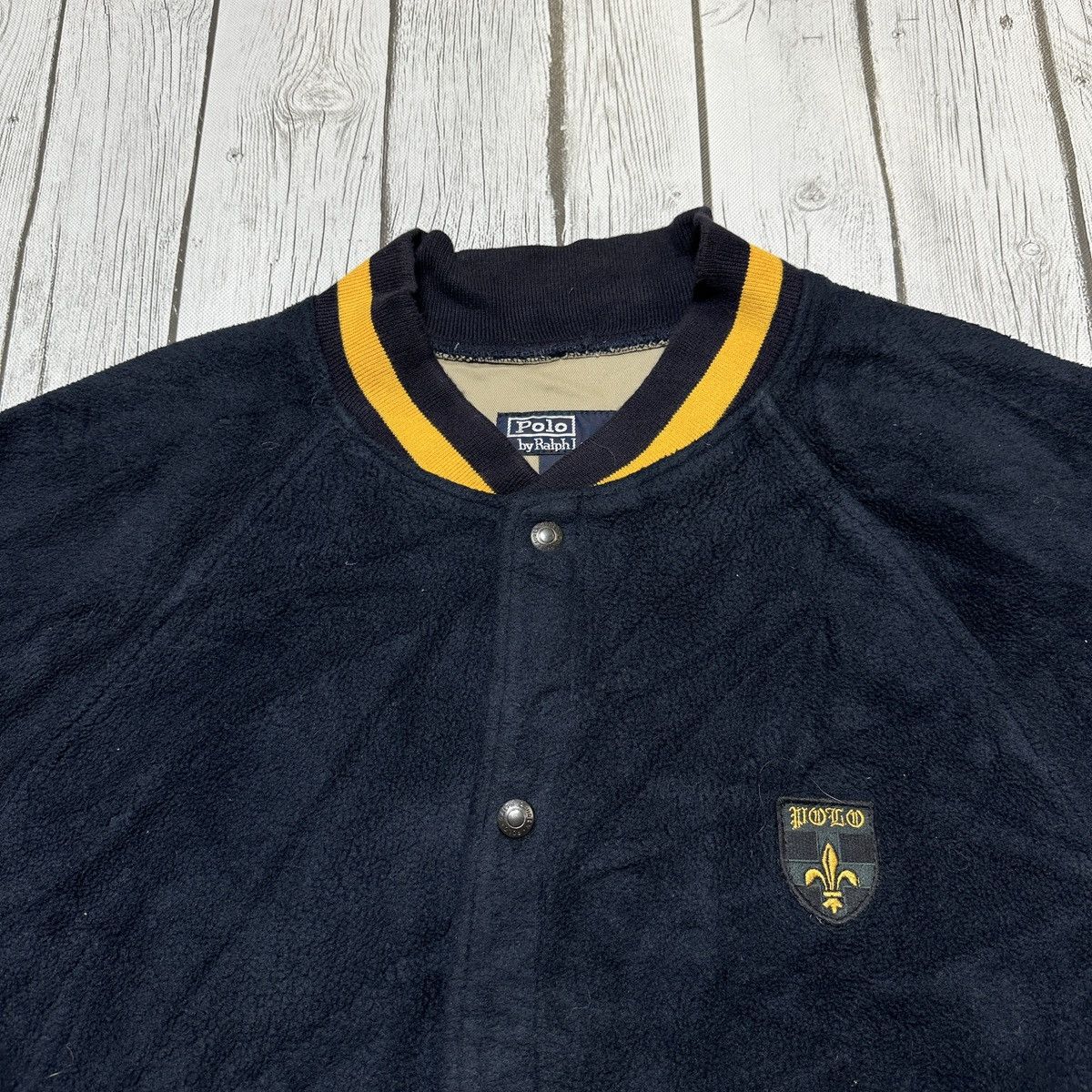 Vintage Vintage Polo fleece bomber jacket Size US L / EU 52-54 / 3 - 3 Thumbnail