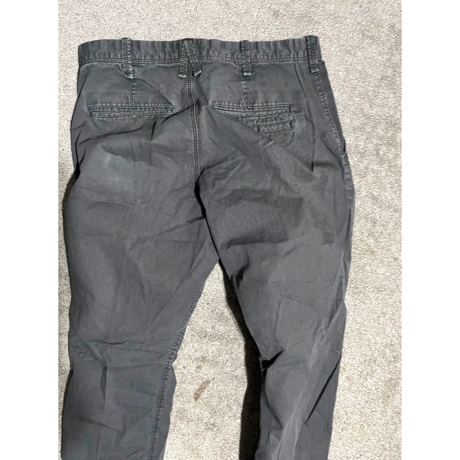 Express Express Slim Fit Chino Pants Mens 30x32 Flat Front Cotton Knit Gray 90s Chino Style Slacks Pants Size US 30 / EU 46 - 4 Thumbnail