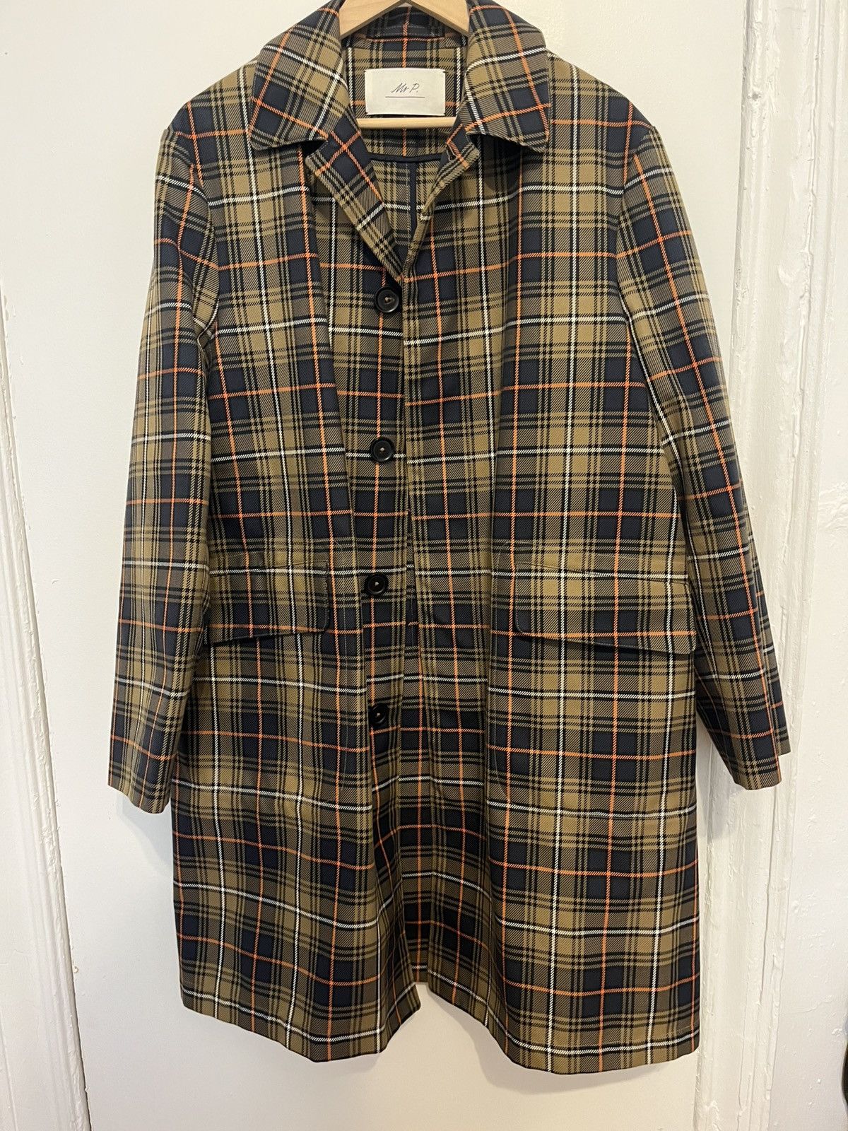 Mr P. Poly/Cotton Plaid trench coat Size US M / EU 48-50 / 2 - 1 Thumbnail