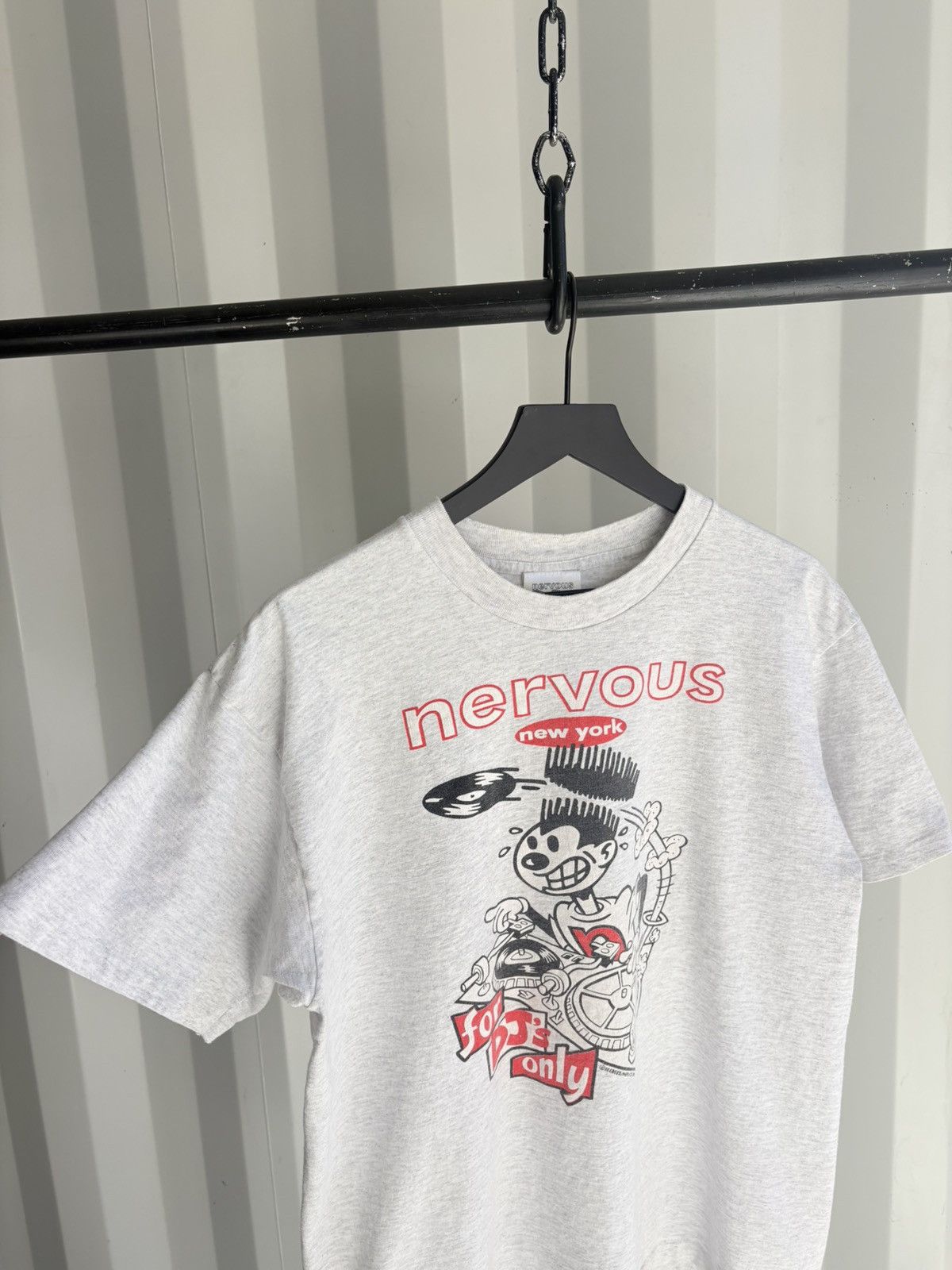 Band Tees Vintage Nervous Records DJ’s Distressed Shirt Grunge Band Size US XL / EU 56 / 4 - 4 Thumbnail
