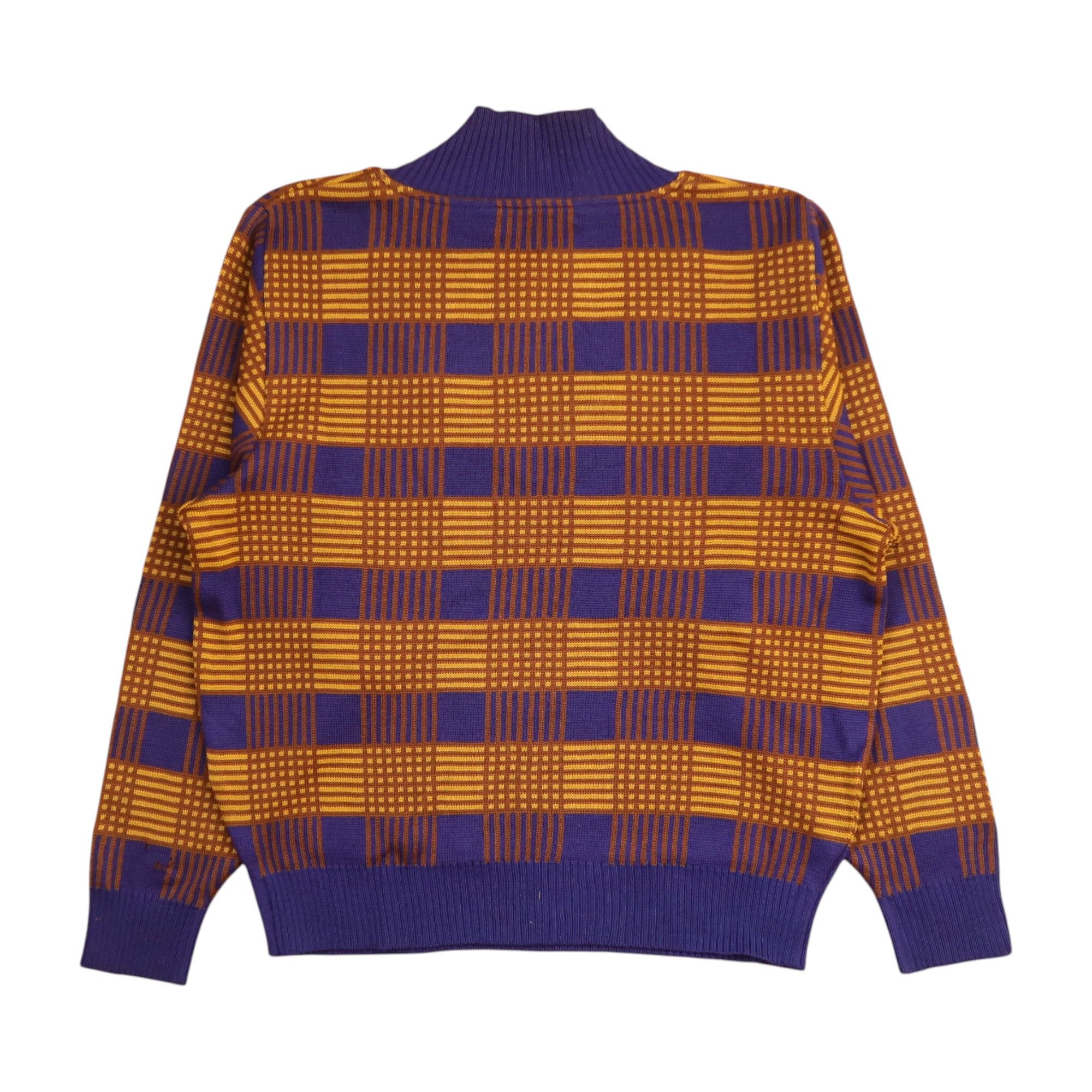 Christian Dior Monsieur Christian Dior Psychedelic Plaid Distressed Knit Sweater Size US S / EU 44-46 / 1 - 2 Thumbnail