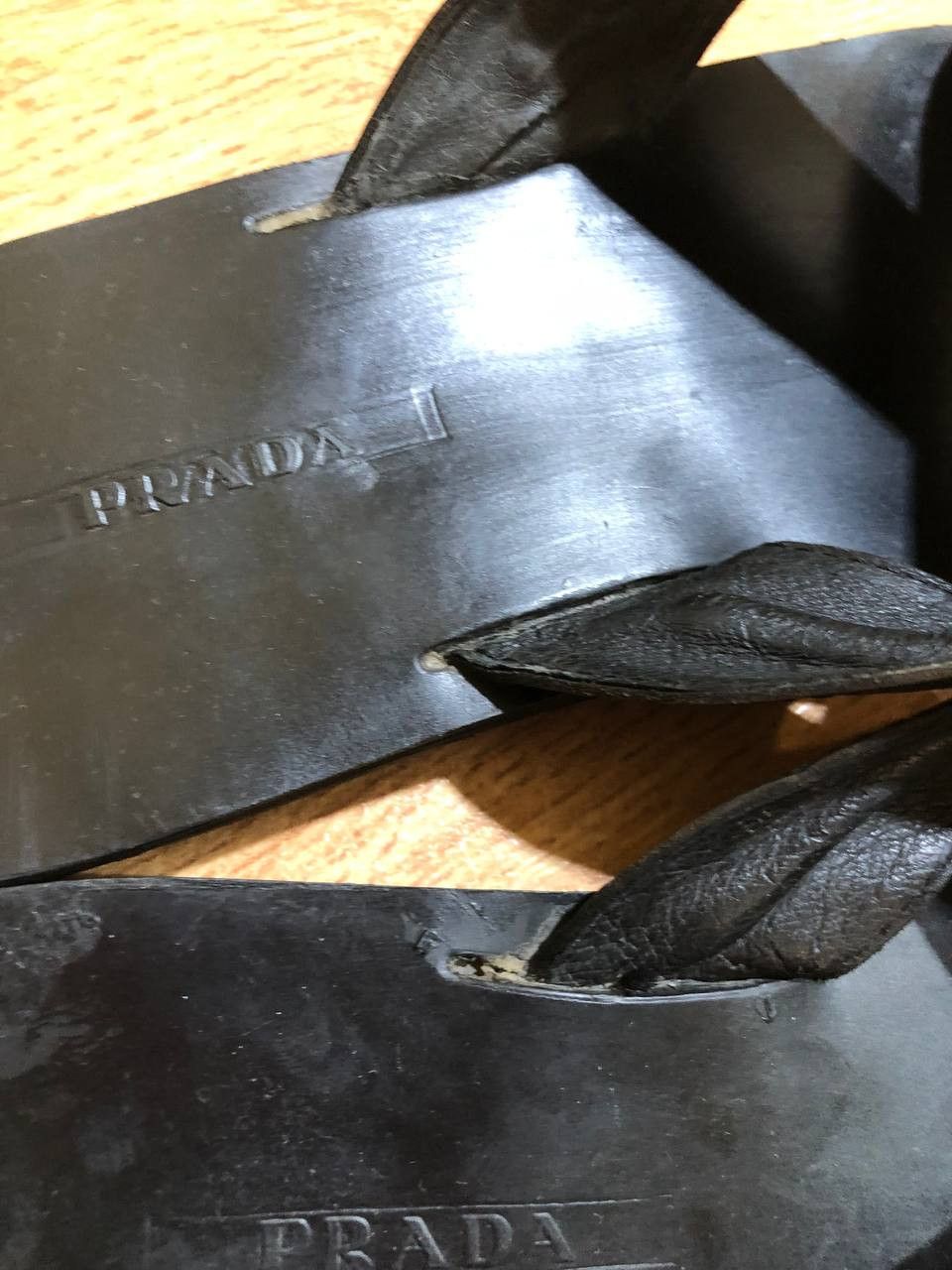Prada PRADA SANDALS SHOES BLACK LEATHER Size US 11 / EU 44 - 3 Thumbnail