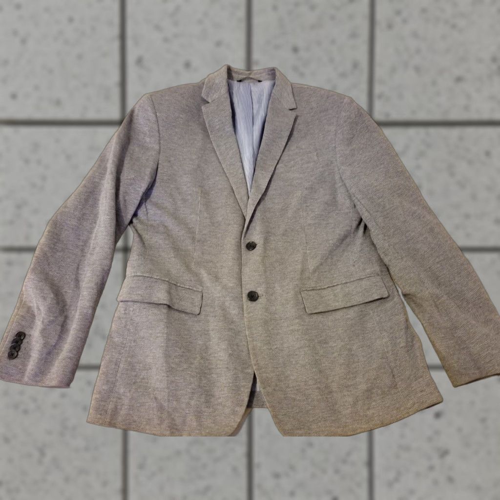 Banana Republic VINTAGE Banana Republic Mens Blazer 42R Cotton Gray Sports Jacket 2 Piece Modern Business Mens Size 42R - 1 Thumbnail
