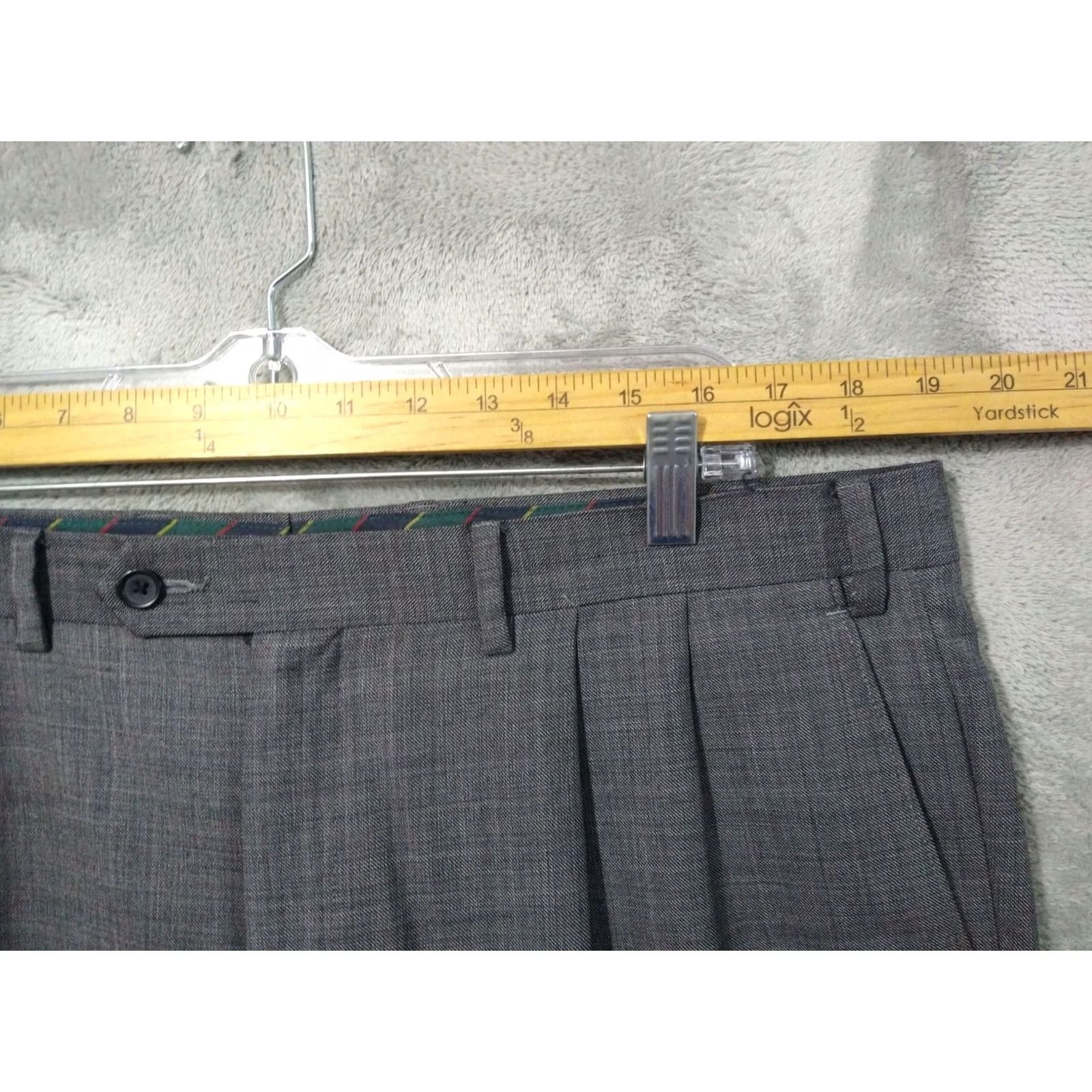 Chaps Chaps Mens Dress Pants Gray Wool Straight Leg Pleated Cuffed Preppy 38x32 Size US 38 / EU 54 - 3 Thumbnail