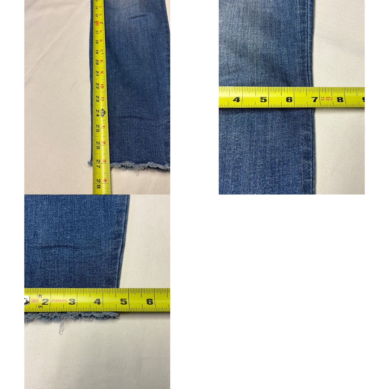 Vintage KUT from the Kloth Womens Size 4 High Rise Skinny Jeans Button Fly Distressed Denim Blue Slim 5-Pocket Womens Size 27" / US 4 / IT 40 - 9 Thumbnail