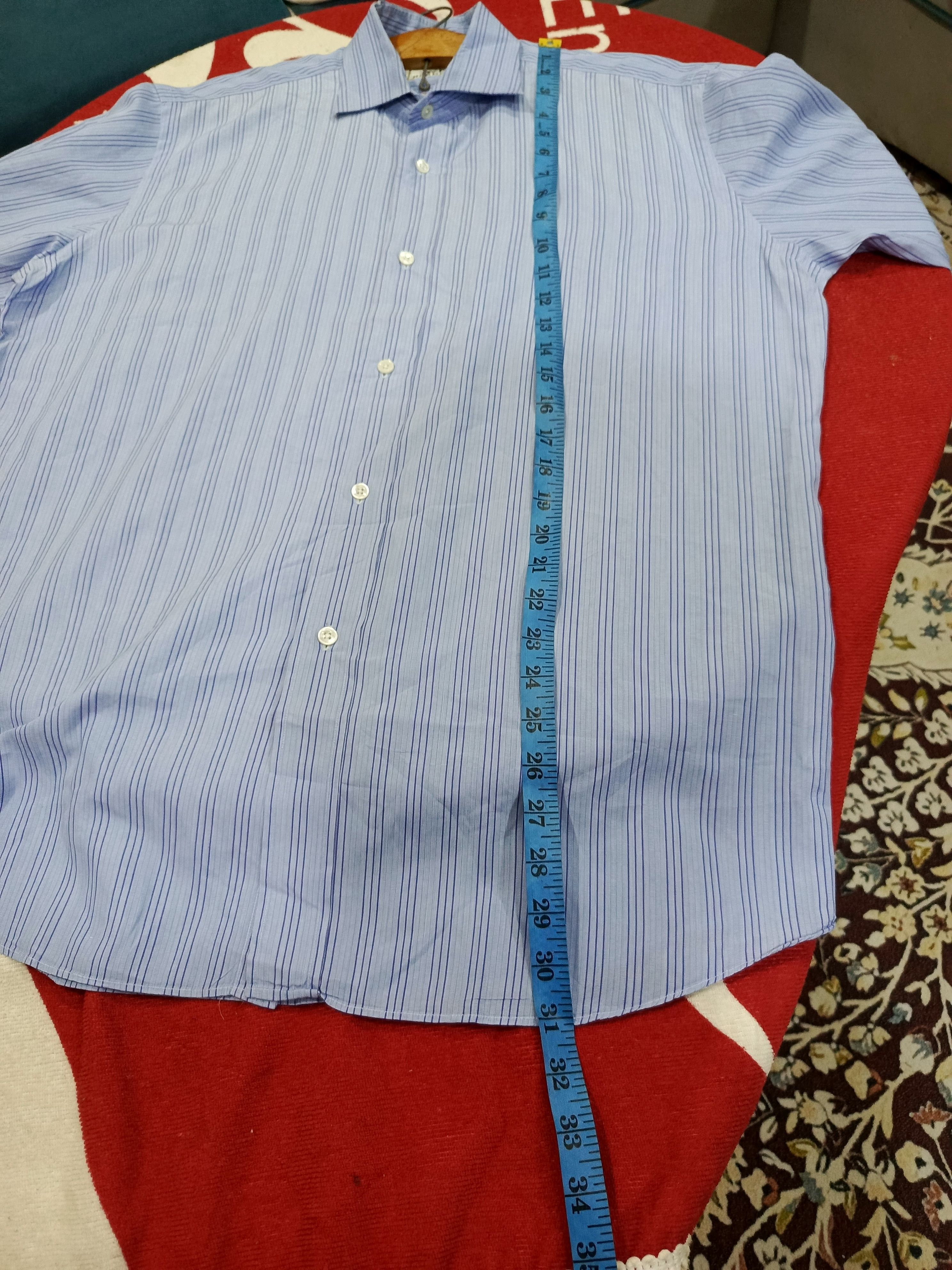Hermes Hermès light blue multi-striped button-down dress shirt Size US XL / EU 56 / 4 - 12 Thumbnail