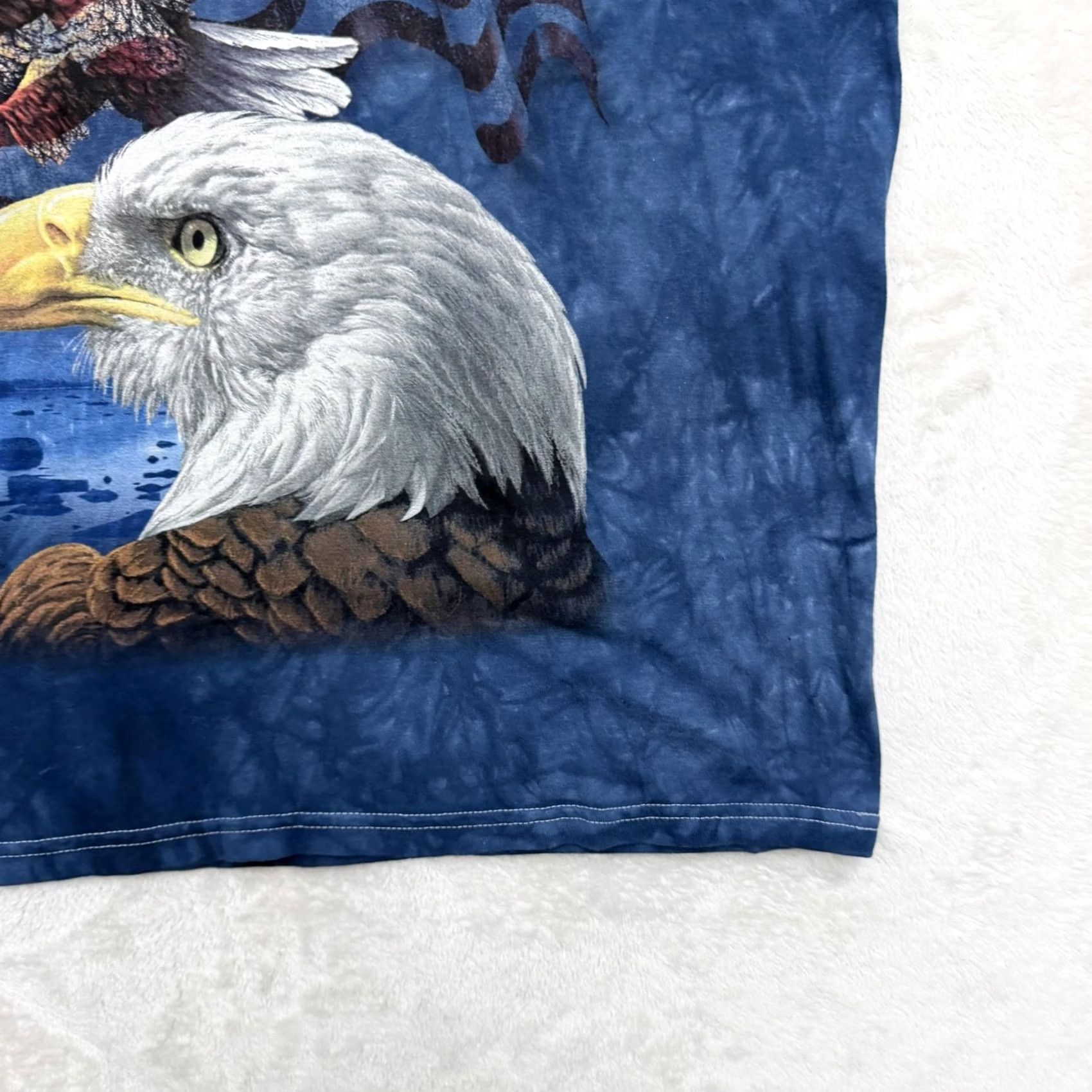 Gildan Gildan Mountain Shirt Mens Medium Blue Eagle American Flag Tie Dye Patriotic USA Crew Neck Short Sleeve Graphic Print Size US M / EU 48-50 / 2 - 5 Thumbnail