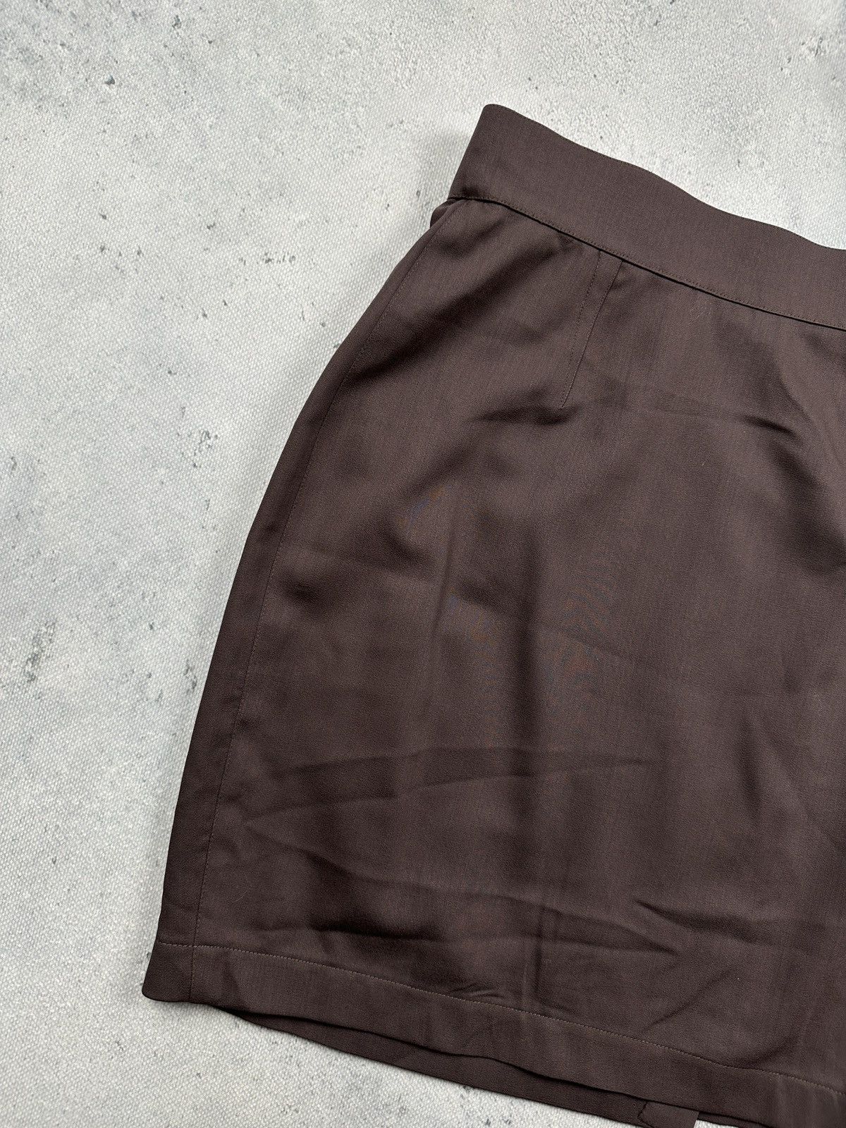 Thierry Mugler Thierry Mugler Paris Brown Wrap Pencil Skirt Structured 80s Size 28" / US 6 / IT 42 - 5 Thumbnail