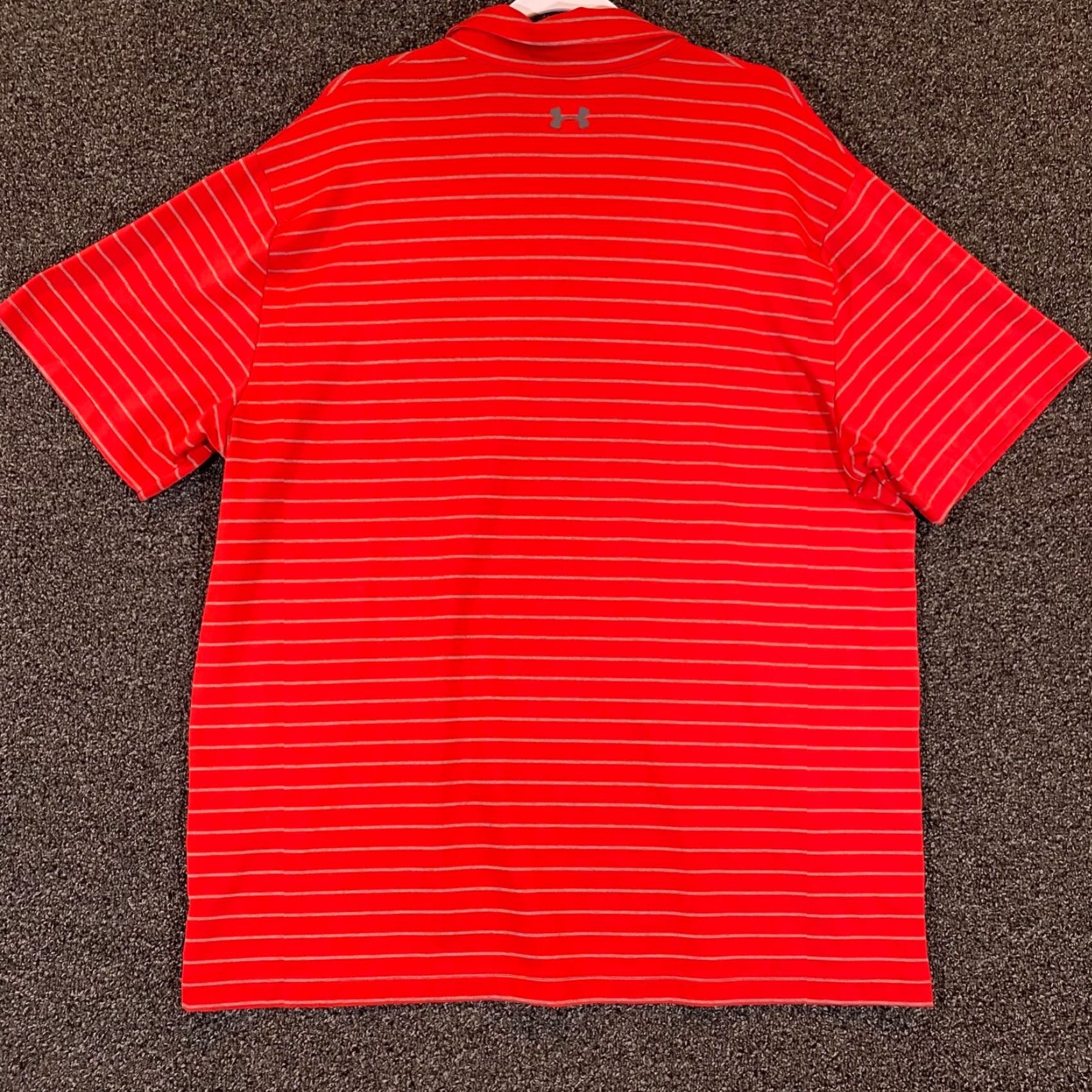 Under Armour Under Armour Polo Shirt Mens 2XL Red Striped Playoff Performance Golf Sport Size US XXL / EU 58 / 5 - 7 Thumbnail