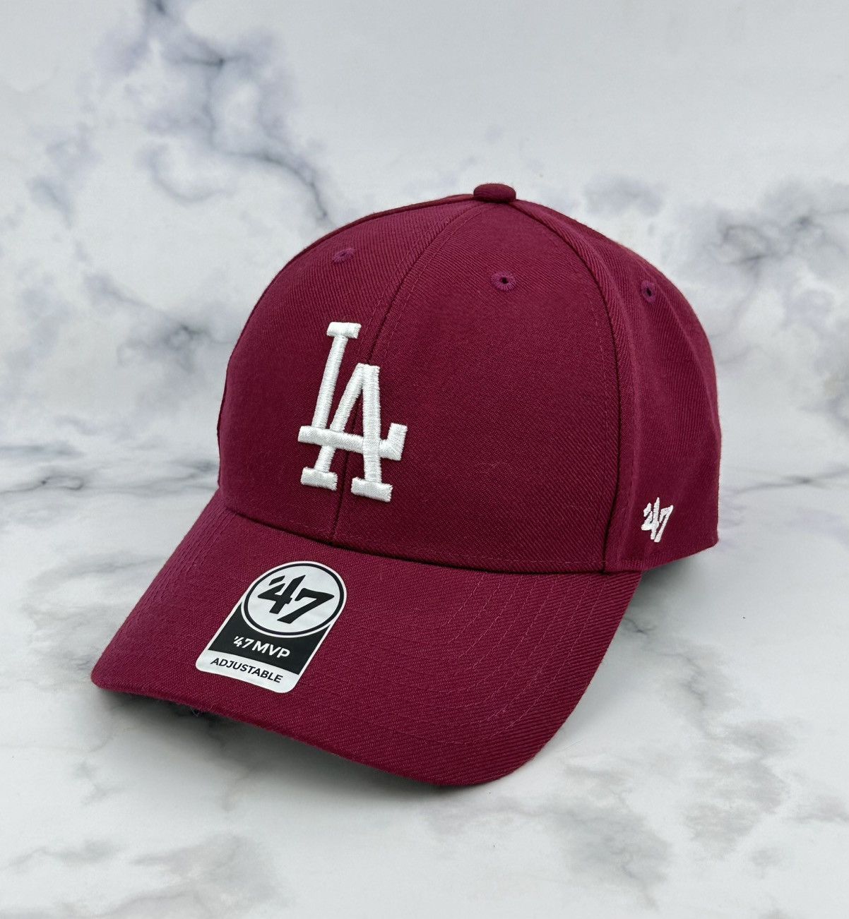 47 Brand '47 Brand Los Angeles Dodgers Hat MLB MVP Cap Maroon OSFA Size ONE SIZE - 1 Thumbnail