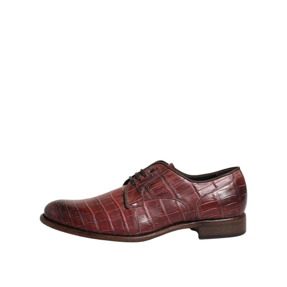 Dolce & Gabbana Dolce & Gabbana Burgundy Leather Lace Up Derby Dress Shoes Size US 10 / EU 43 - 6 Thumbnail
