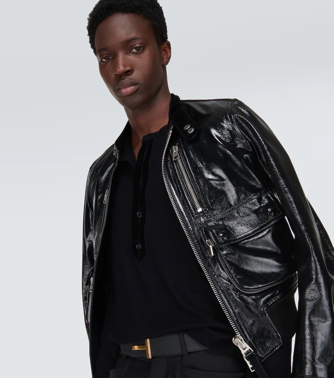 Tom Ford 📍8K VALUE📍 Leather Cargo Biker Fight Blazer Jacket Size US L / EU 52-54 / 3 - 7 Thumbnail