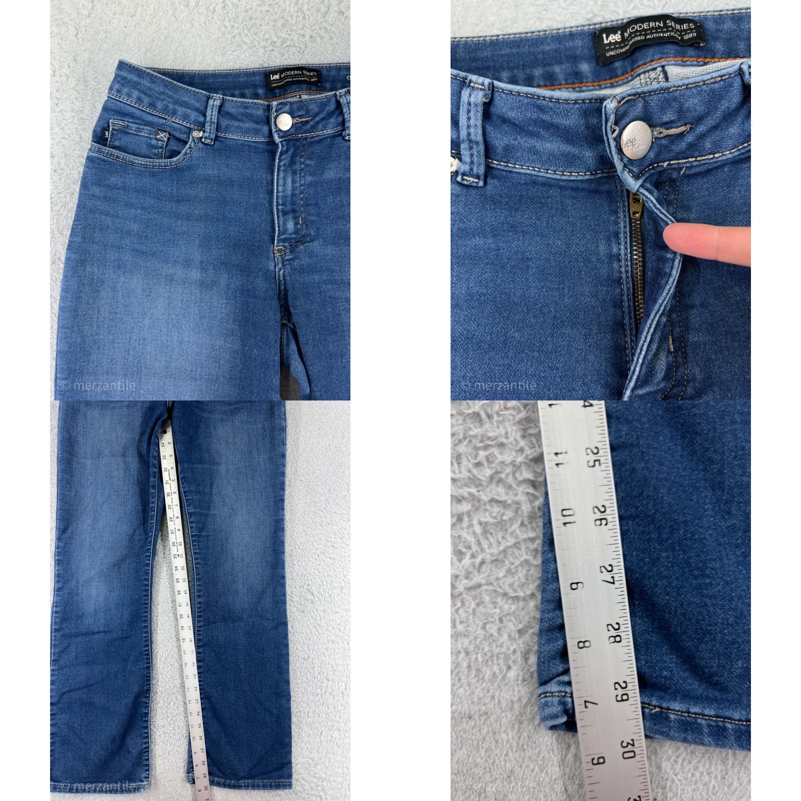 Lee Lee Womens Jeans Bootcut 28 Blue Denim Western Cotton Blend Casual 2010s Size 28" / US 6 / IT 42 - 8 Thumbnail