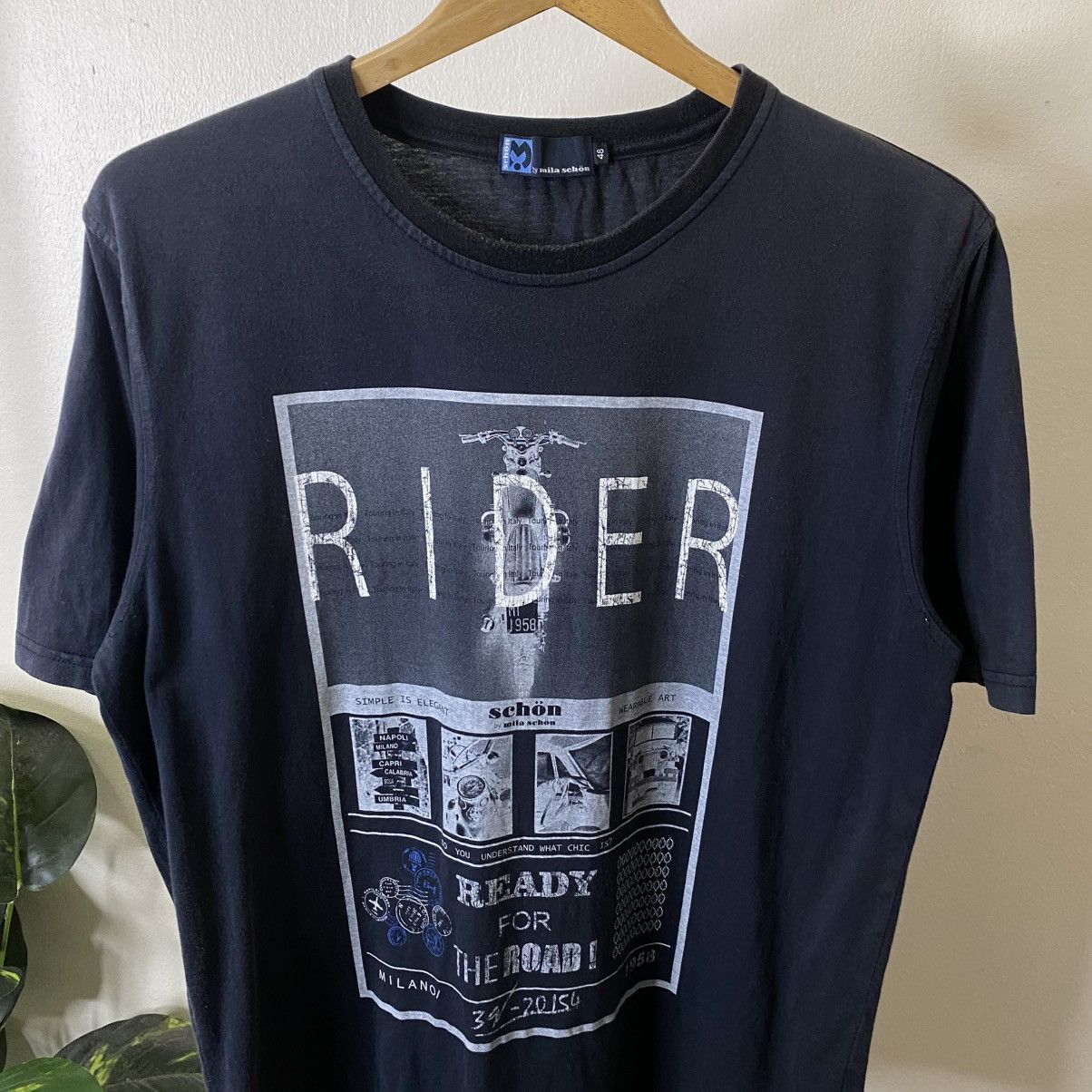 Mila Schon Black Graphic T Shirt Size US M / EU 48-50 / 2 - 2 Thumbnail
