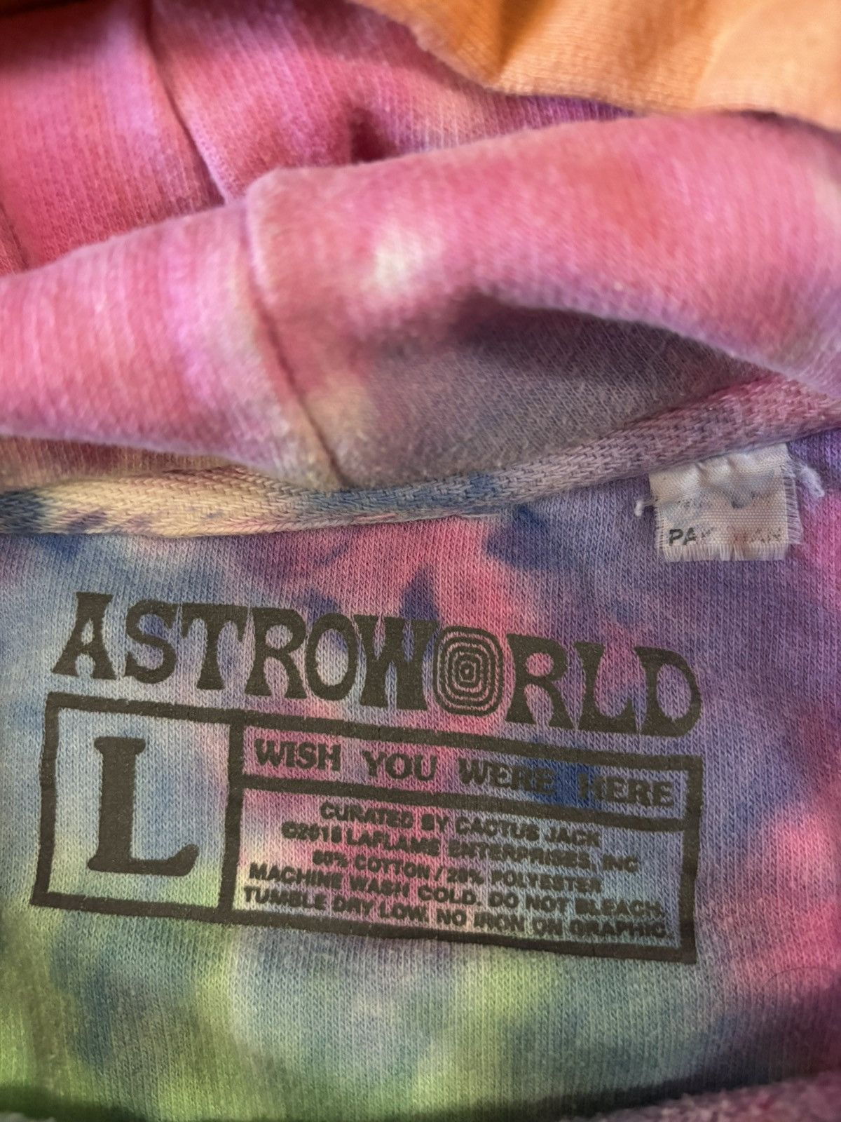 Travis Scott Astroworld Sz l cactus jack 2019 multi tie-dye Travis tour Size US L / EU 52-54 / 3 - 4 Thumbnail