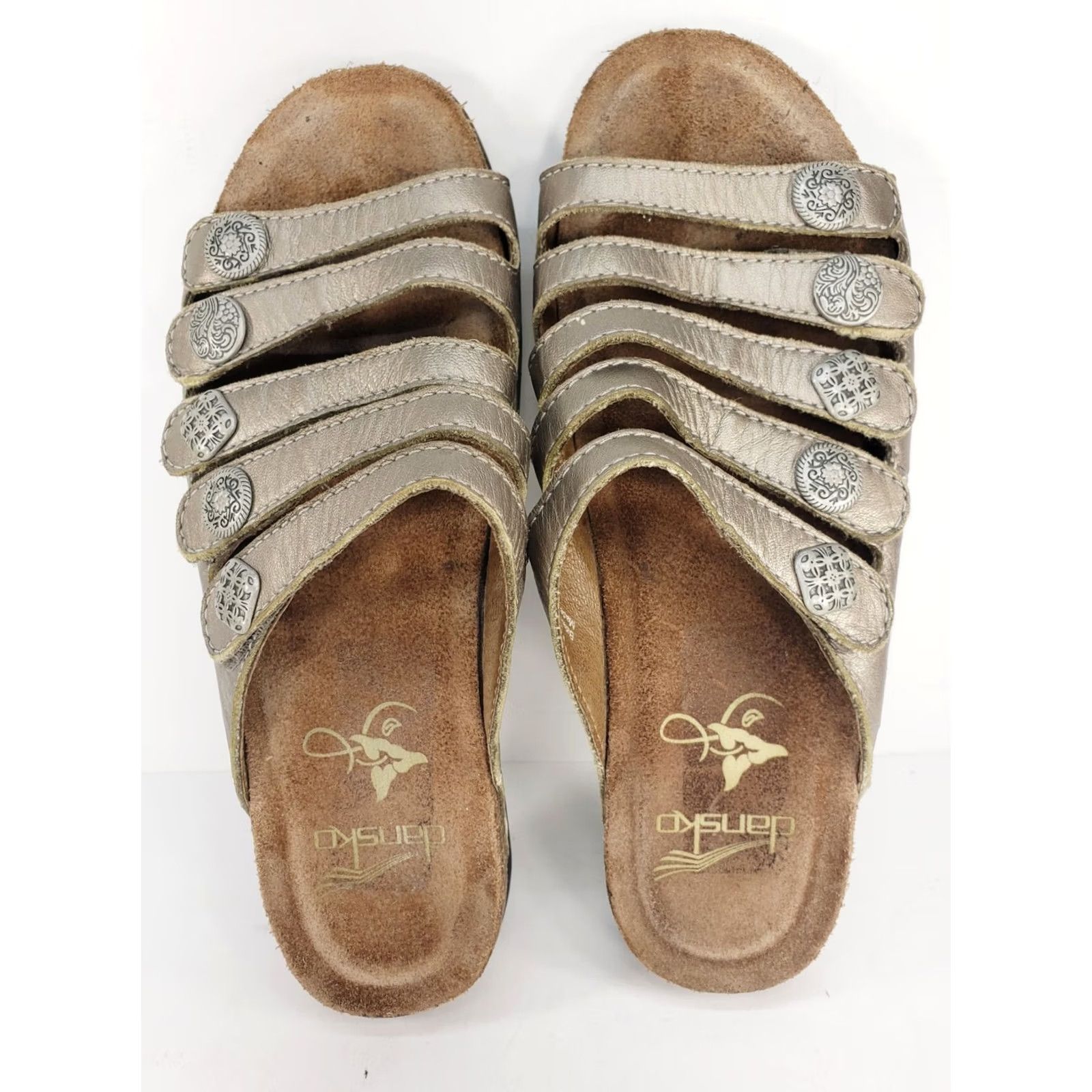 Dansko Dansko Janie Bronze 5-Strap Slip-on Slide Sandals Women's Size 5.5-6M 36E Bronze Sandal Slip On Casual Comfort Womens Shoes Size US 5.5 / IT 35.5 - 6 Thumbnail