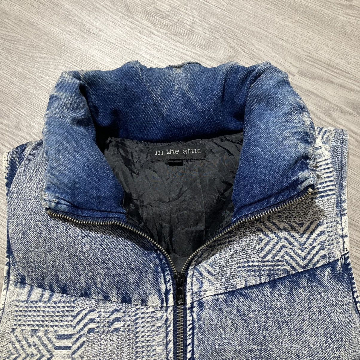 In The Attic 2000s In The Attic Distressed Puffer Down Vest Blue Jeans Size US M / EU 48-50 / 2 - 8 Thumbnail