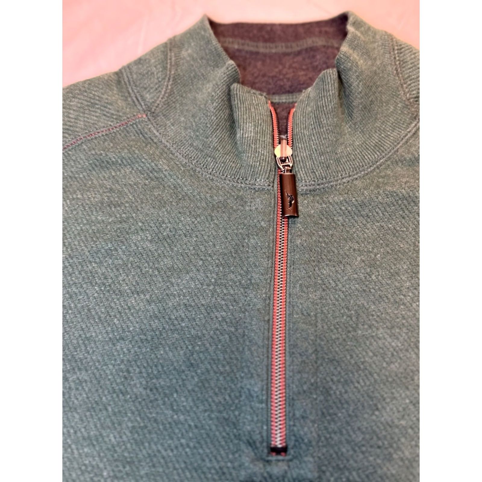 Tommy Bahama VINTAGE Tommy Bahama Flipshore 1/4 Zip Reversible Sweatshirt Green & Gray Mens Large Size US L / EU 52-54 / 3 - 4 Thumbnail