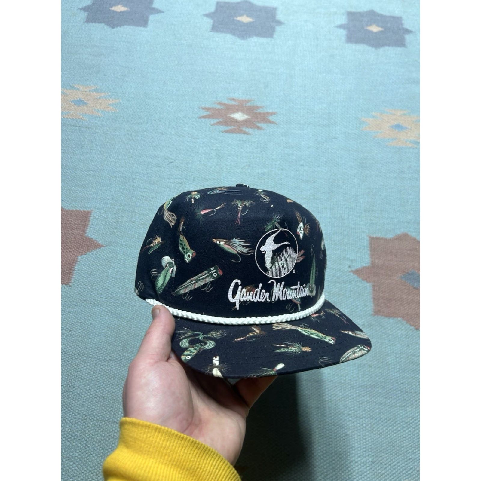 Vintage VINTAGE 90s Gander Mountain SnapBack Hat Cap Men Adjustable Black USA Fishing All Over Print Hats Size ONE SIZE - 2 Thumbnail