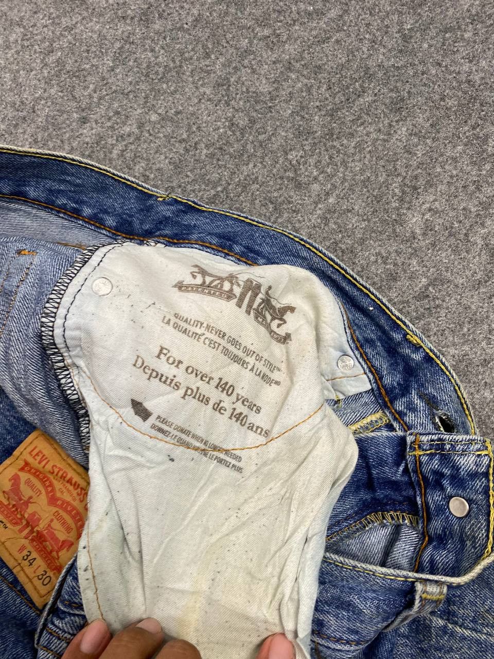 Levi's levis 505 relaxed fit distressed denim nice design Size US 36 / EU 52 - 14 Thumbnail
