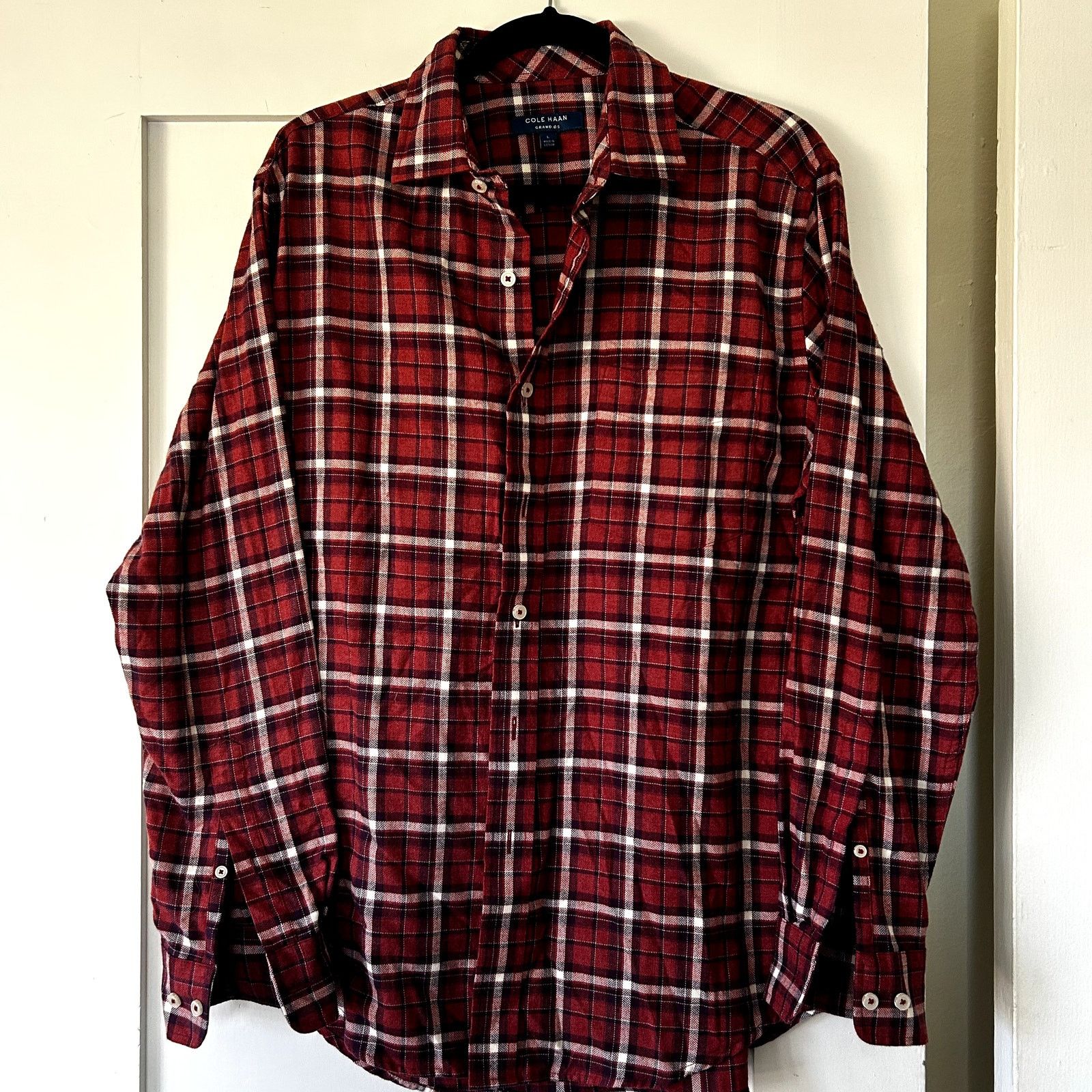 Cole Haan Men's Cole Haan plaid long sleeve classic button down Size US L / EU 52-54 / 3 - 1 Thumbnail