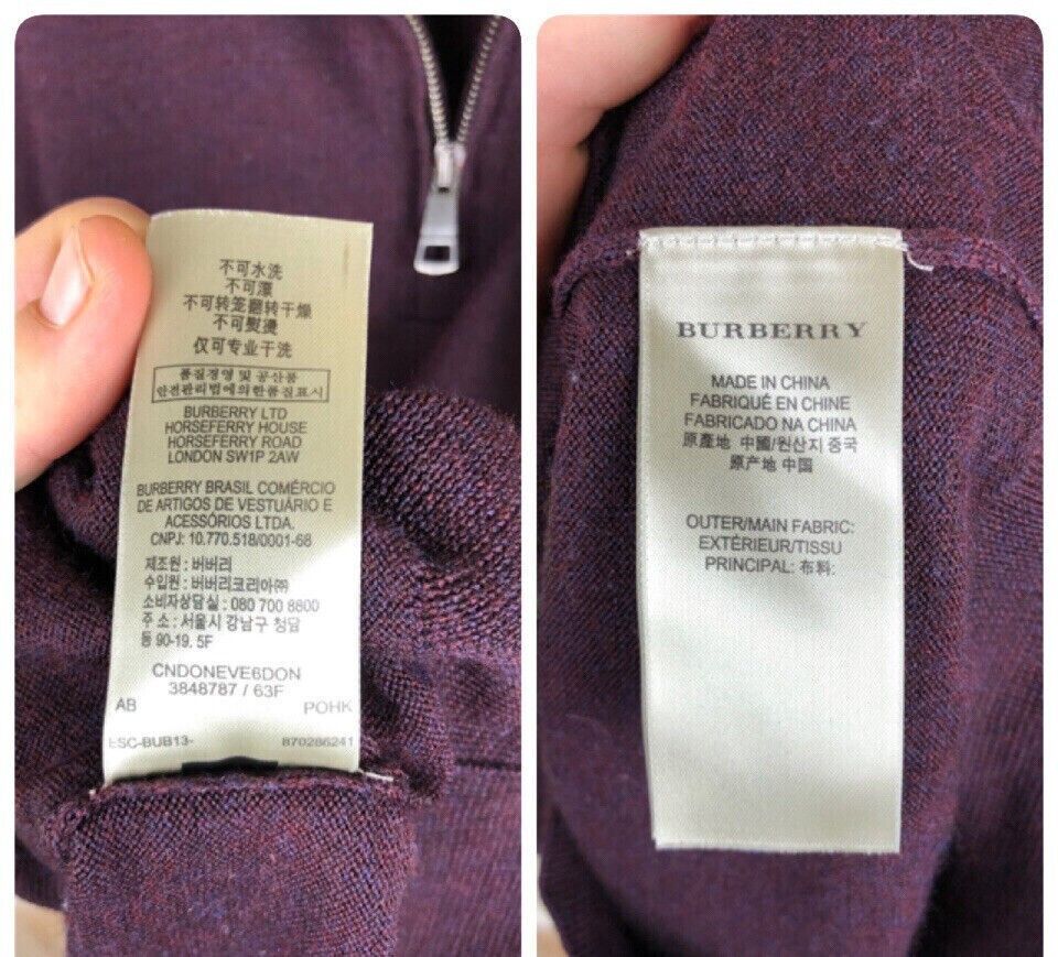 Burberry BURBERRY BRIT SWEATER PULLOVER 1/4 ZIP MERINO WOOL MENS Size US M / EU 48-50 / 2 - 19 Thumbnail