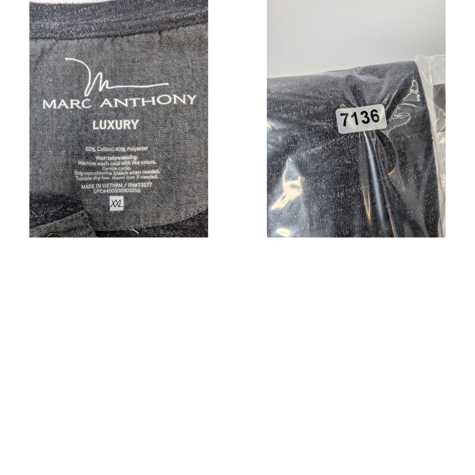 Vintage Marc Anthony Men’s Henley Shirt 2XL Dark Gray Stretch Long Sleeve Button Vintage: No Size US XXL / EU 58 / 5 - 8 Thumbnail