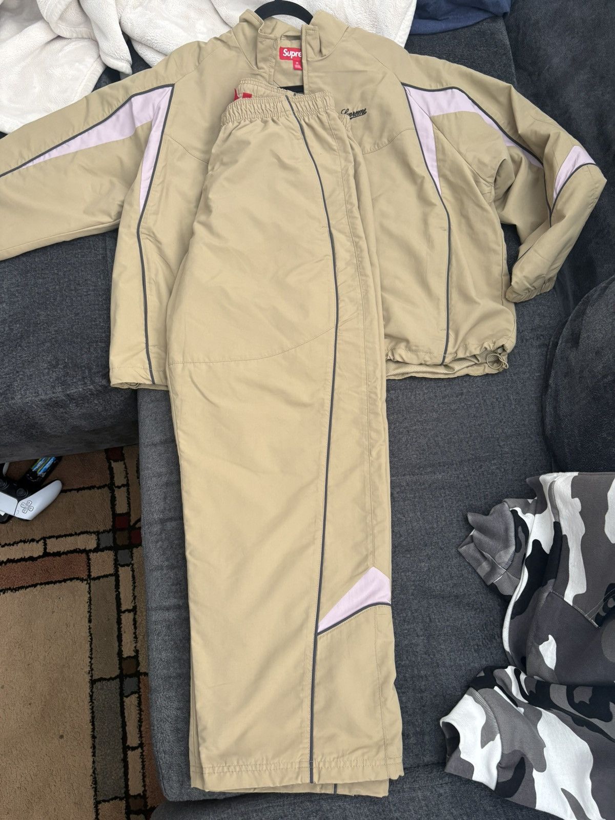 Supreme Supreme Contrast Piping Track Jacket & pants 'Tan' Size US M / EU 48-50 / 2 - 8 Thumbnail