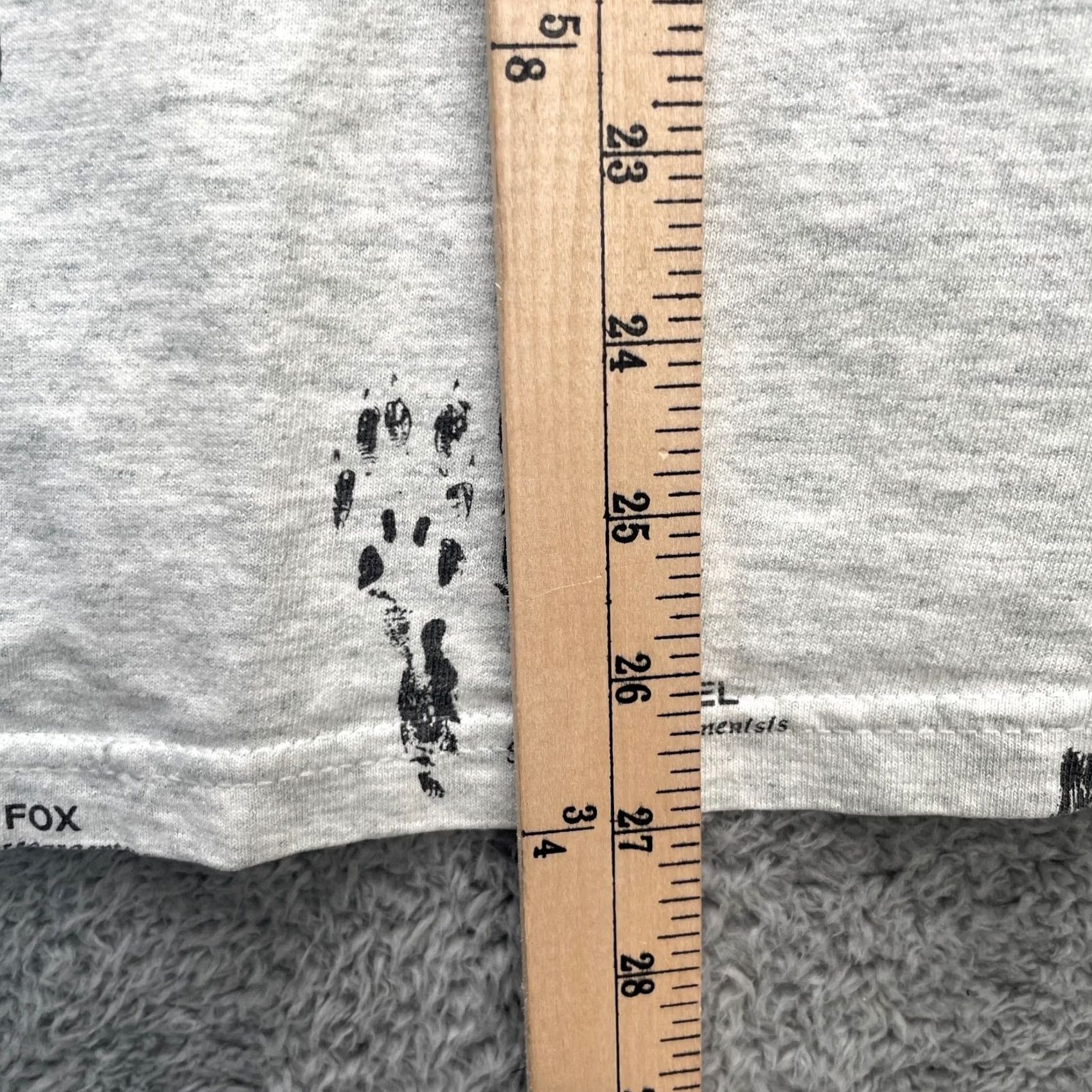 Fruit Of The Loom Fruit of the Loom Animal Tracks Shirt Mens Large Gray Nature AOP Outdoor Bushcraft Tracker Print Size US L / EU 52-54 / 3 - 5 Thumbnail