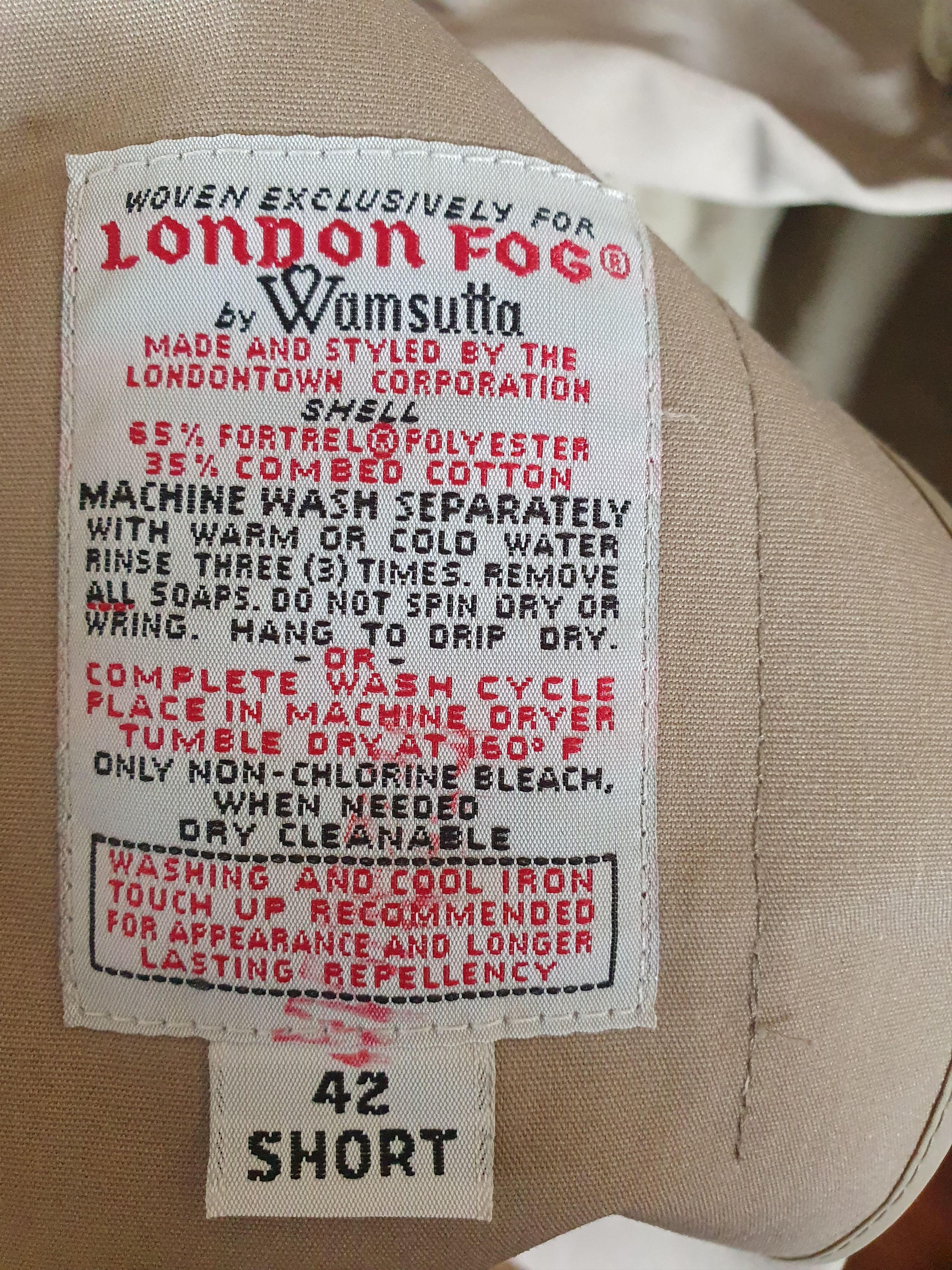 London Fog London Fog by Wamsutta Trench Coat With Made in USA 42 short Size US M / EU 48-50 / 2 - 3 Thumbnail