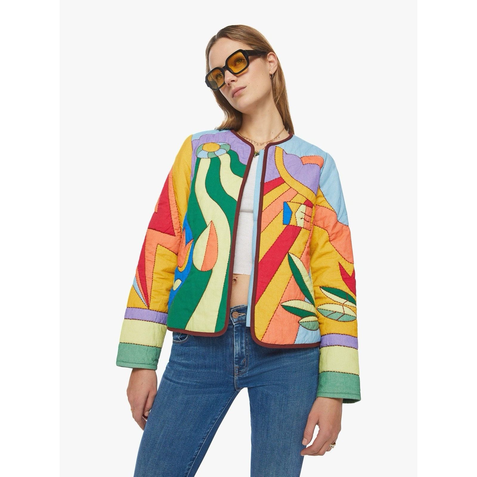 MOTHER MOTHER Women’s Jacket On The Fringe Quilted Coat 70s Colorfu Size S / US 4 / IT 40 - 1 Thumbnail