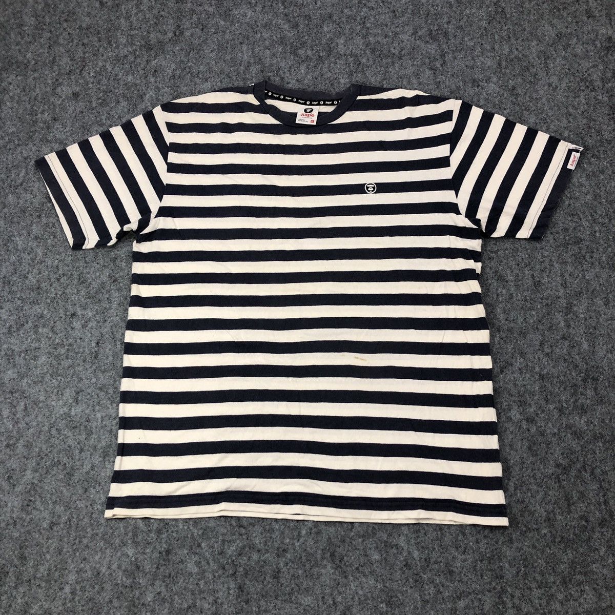 Aape AAPE by A Bathing Ape Striped T-Shirt Size US XL / EU 56 / 4 - 1 Thumbnail