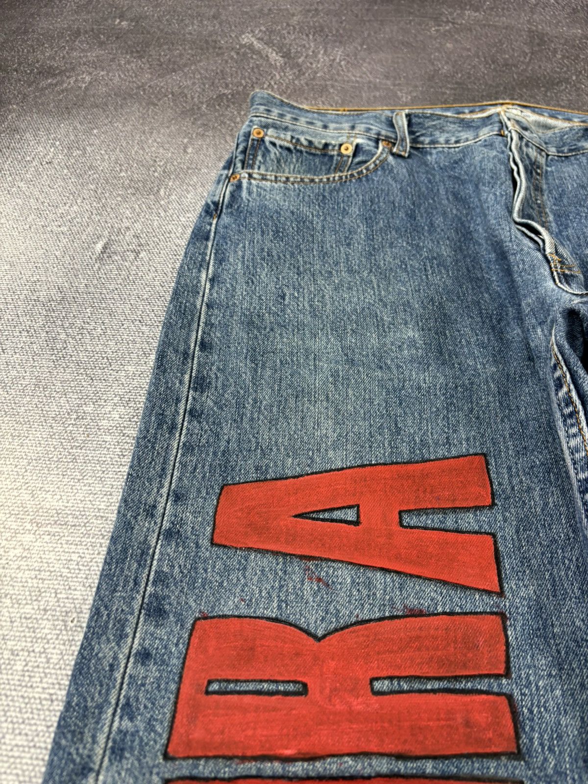 Levi's Vintage Levi’s 501 Akira 1/1 Handmade Custom Denim Jeans Size US 36 / EU 52 - 6 Thumbnail
