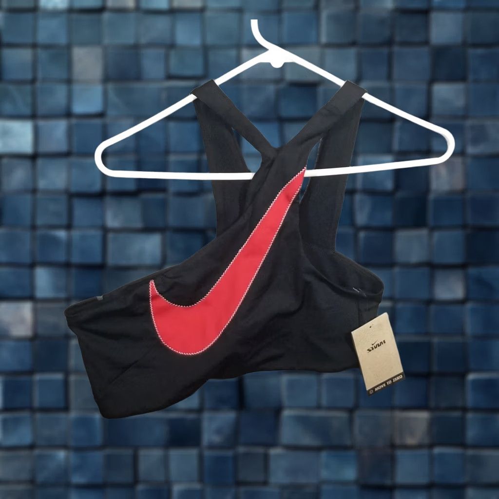 Nike Nike Women’s Bikini Top Color Block Swoosh Size XL Black NEW Size XL / US 12-14 / IT 48-50 - 1 Thumbnail
