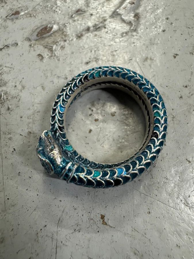 Gucci Gucci Blue Snake Silver Ring Size ONE SIZE - 8 Thumbnail