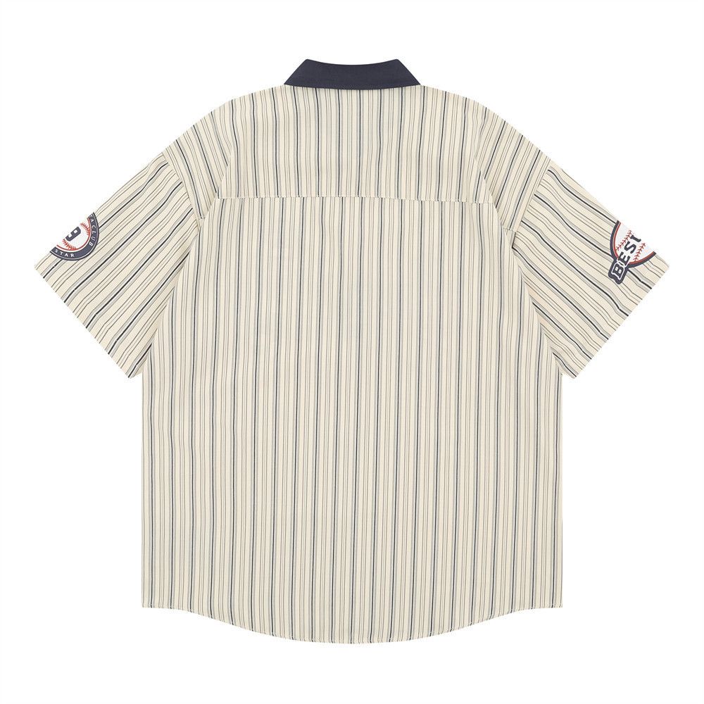 Japanese Brand Men's letter embroidered American-style collared shirt Size US M / EU 48-50 / 2 - 2 Thumbnail