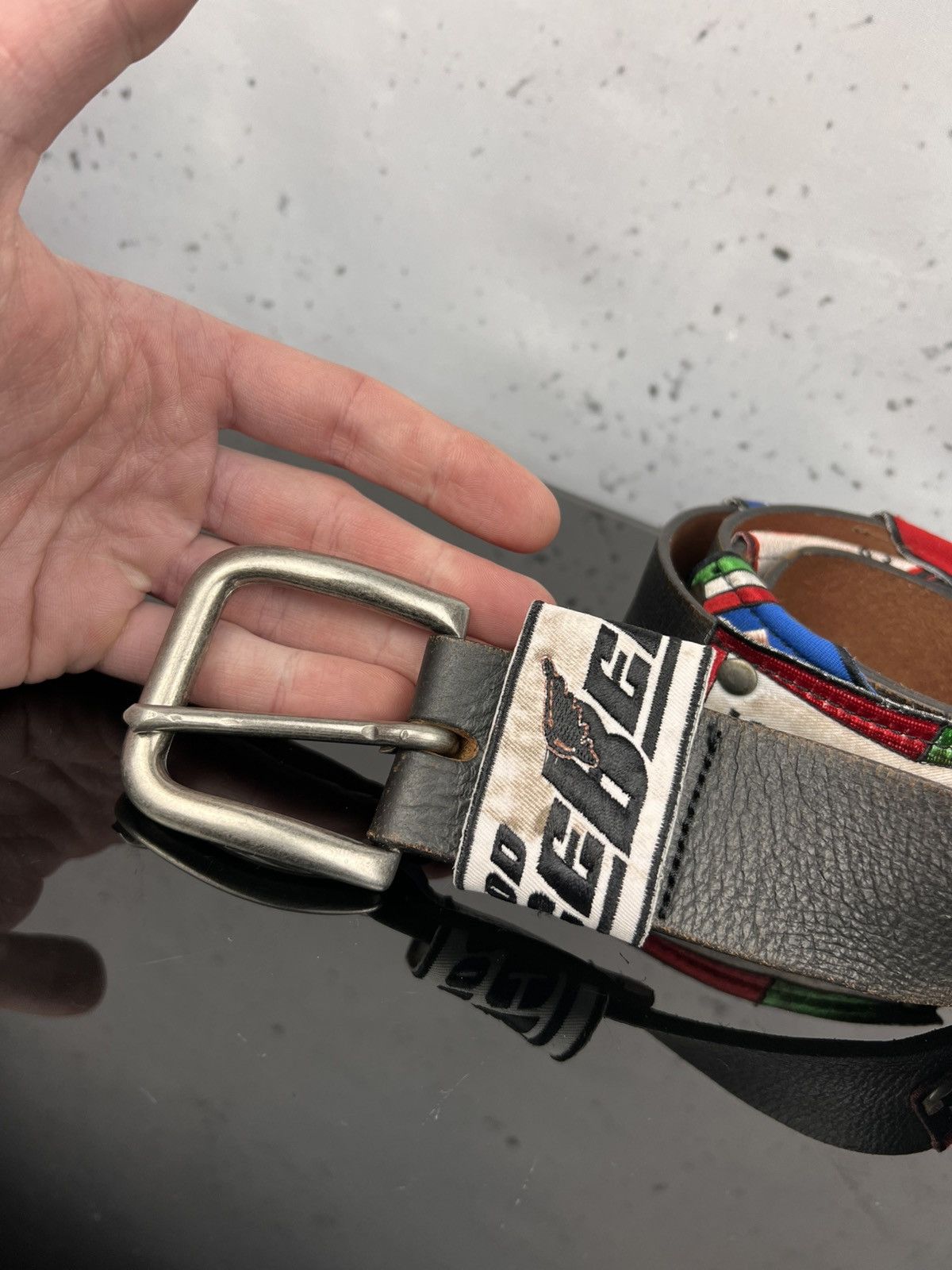Iceberg Vtg Iceberg Racing Team Leather Patch Belt Rare Archive Size ONE SIZE - 11 Thumbnail