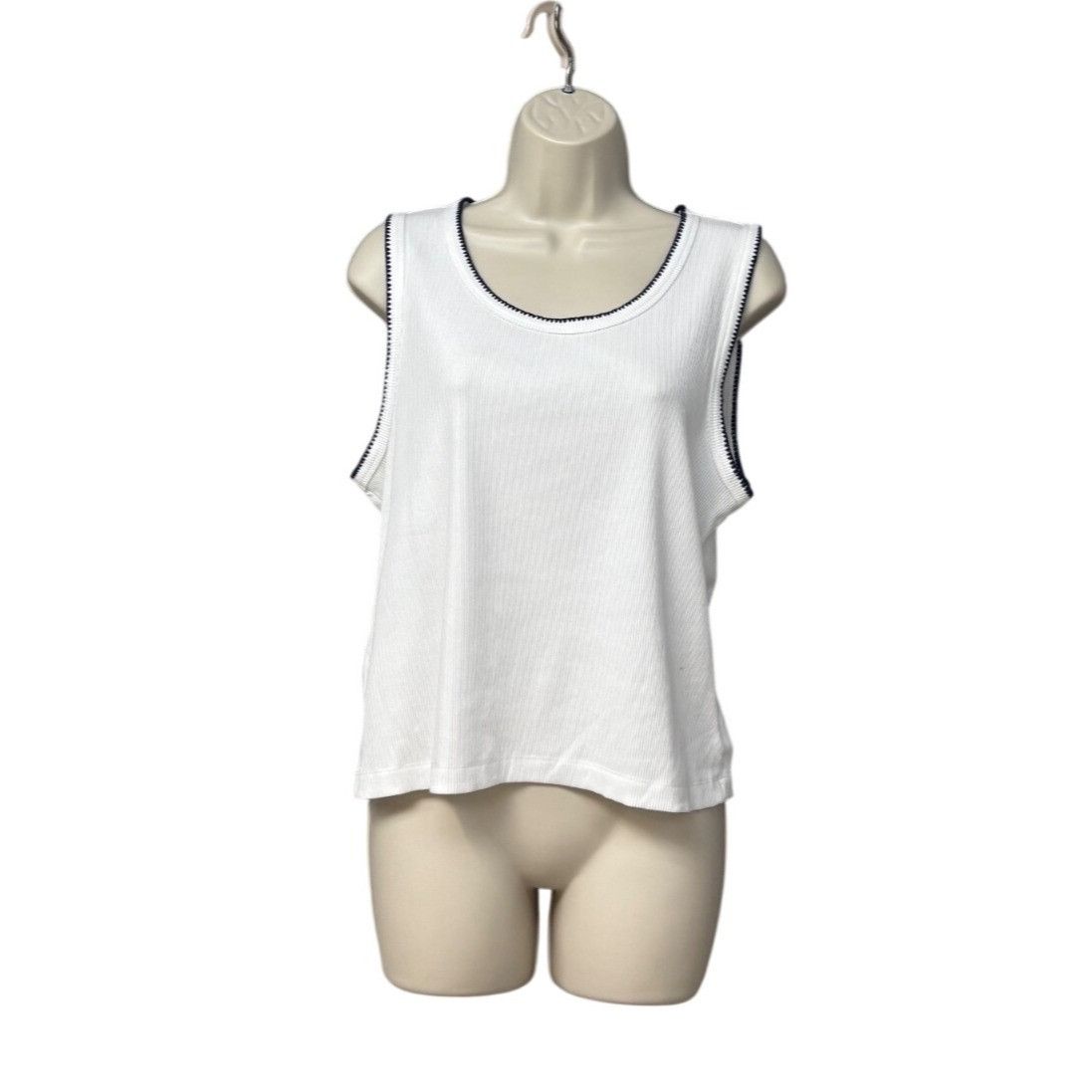 Cynthia Rowley Cynthia Rowley Sleeveless Ribbed Tank Top With Embridered N Size XL / US 12-14 / IT 48-50 - 4 Thumbnail