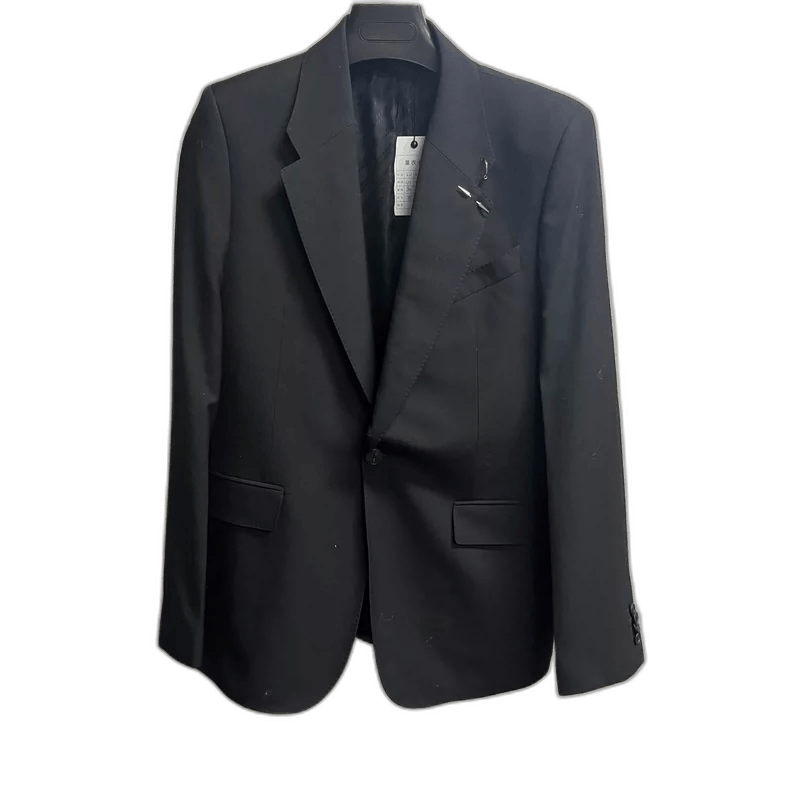 Givenchy Givenchy Black Perforated Wool Suit Jacket-yf Size US L / EU 52-54 / 3 - 1 Thumbnail