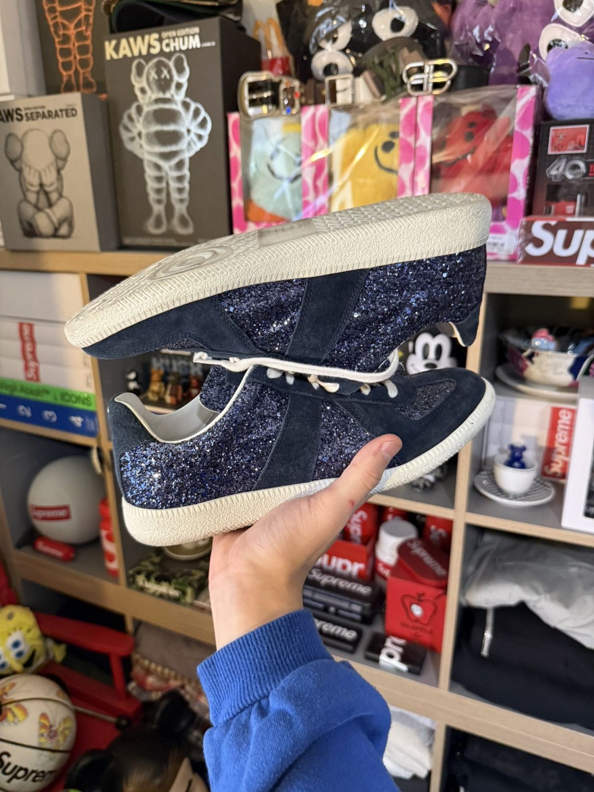 Maison Margiela Maison Margiela GAT Navy/Glitter Sneaker Size US 7.5 / EU 40-41 - 6 Thumbnail